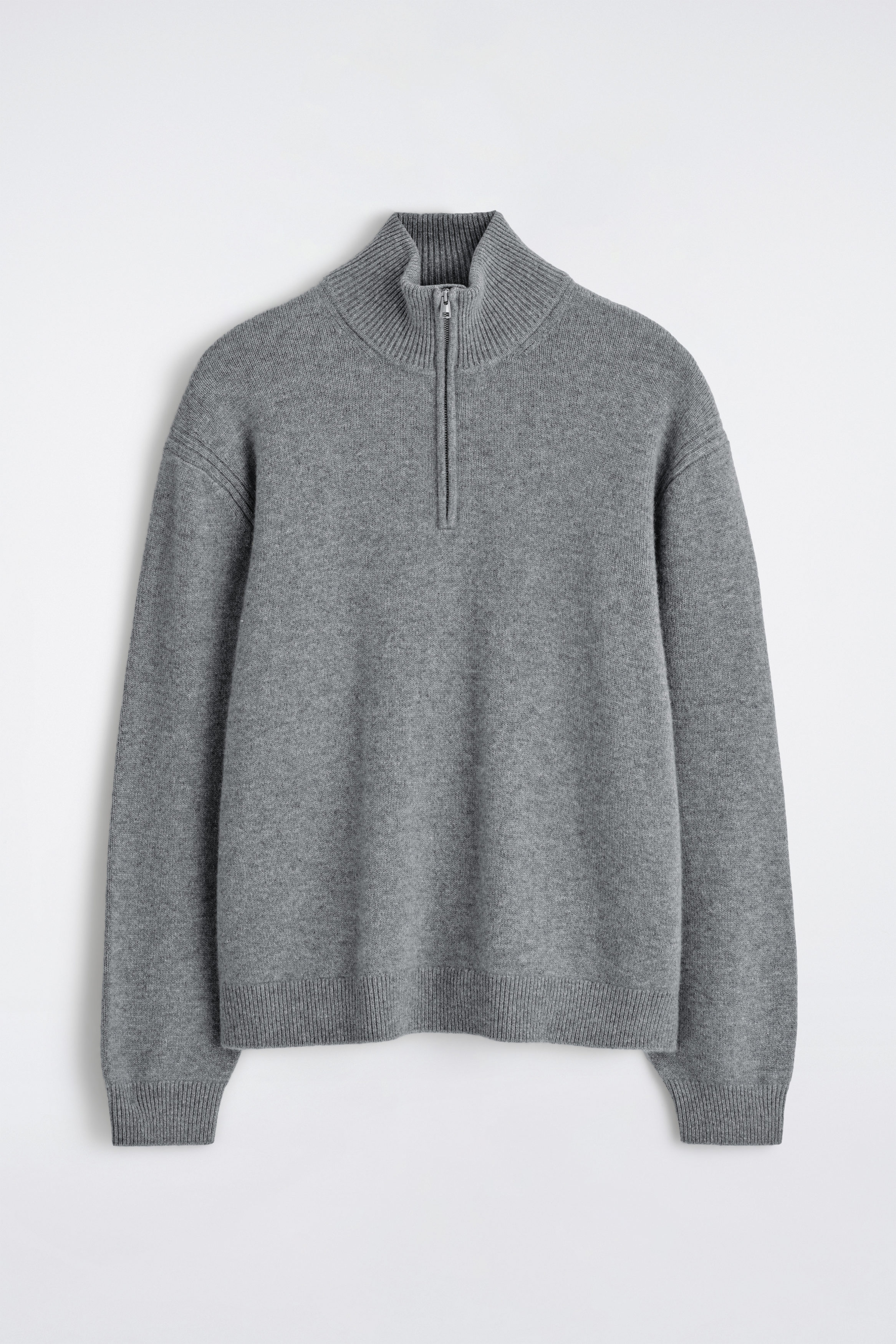 CASHMERE ZIP-UP JUMPER - GREY | COS