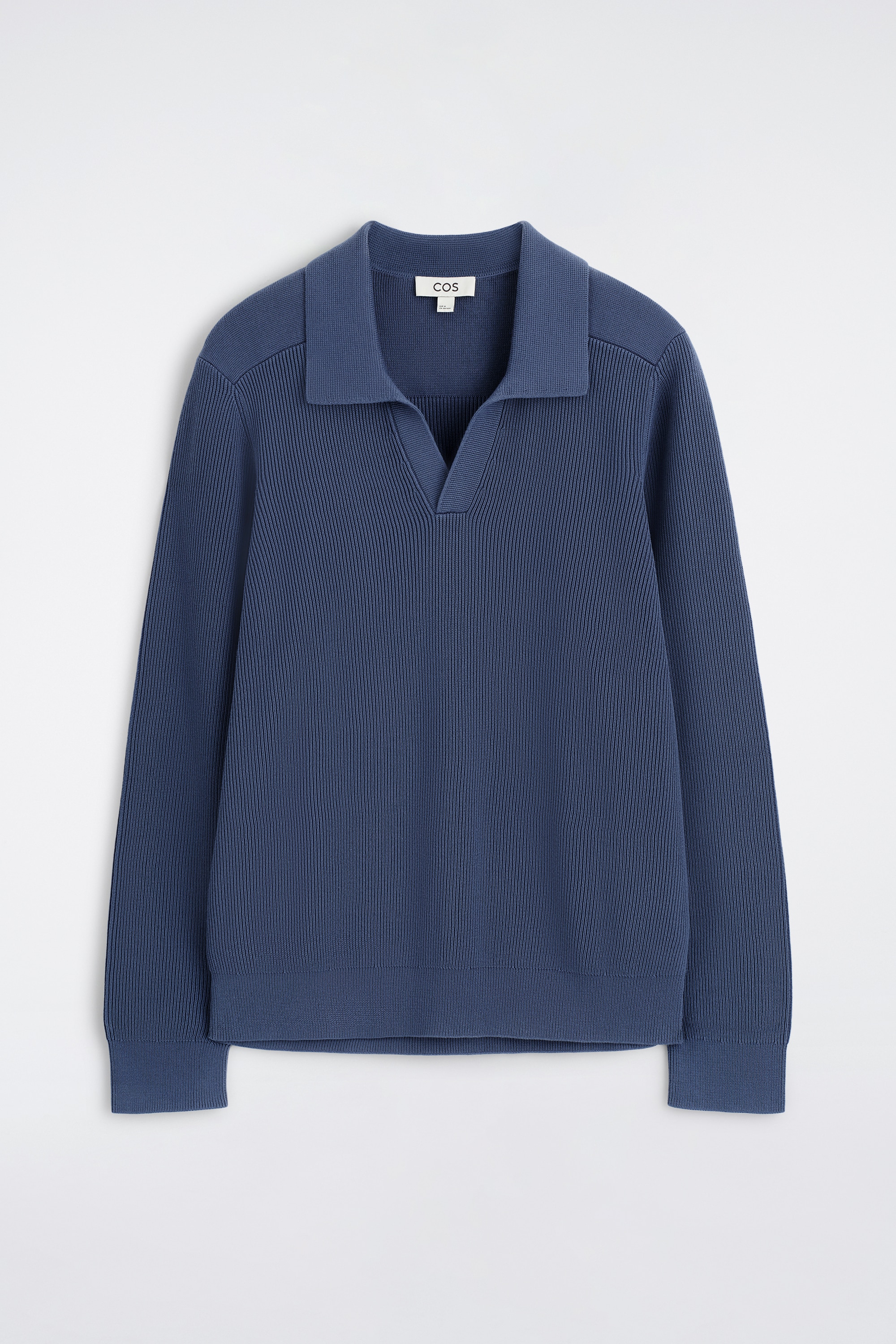 COTTON POLO JUMPER - NAVY/BEIGE