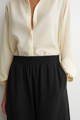 PANELED ELASTICATED BARREL-LEG PANTS — BLACK 2
