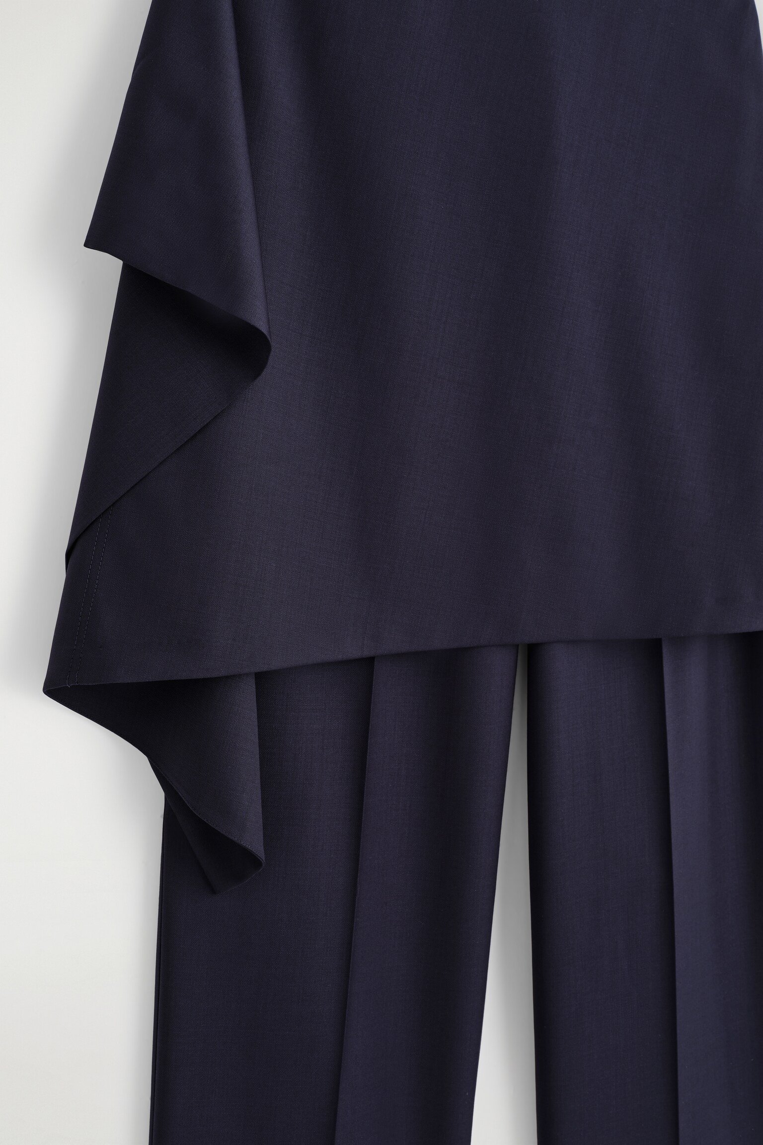 PANTALON-JUPE EN LAINE - BLEU MARINE - 8