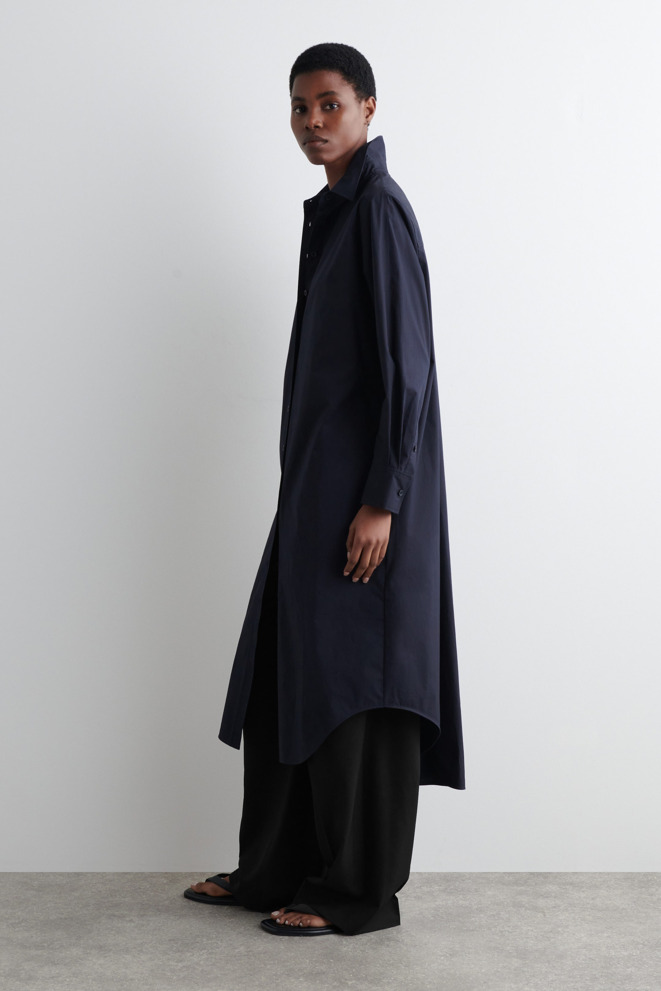 RELAXED COTTON SHIRT DRESS