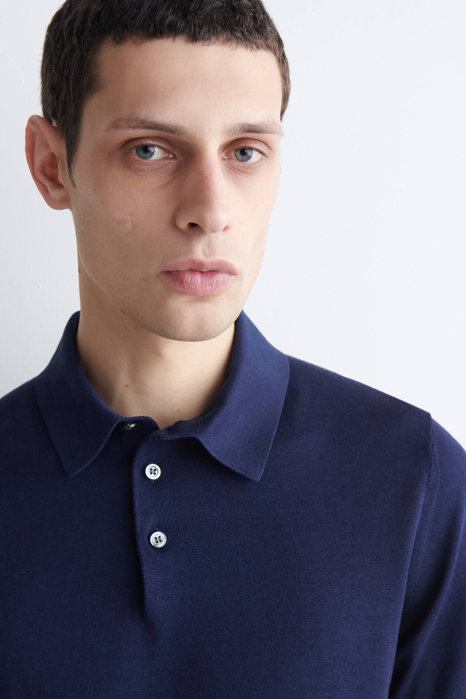 POLO SLIM IN MAGLIA DI SETA - BLU/MARRONE/NERO - 7
