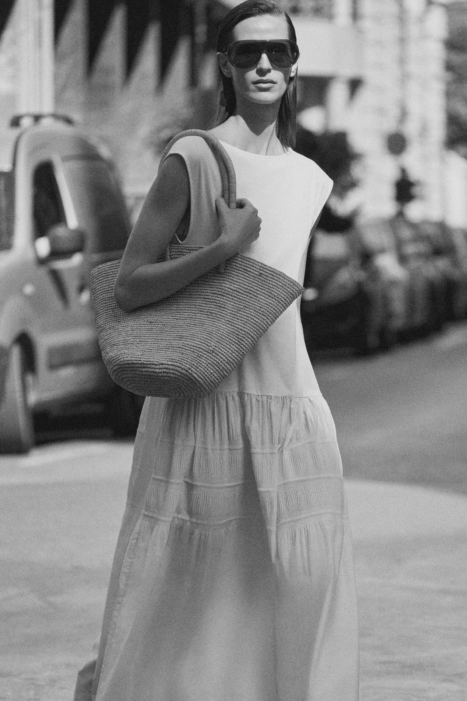 CABAS DE MARCHÉ TISSÉ À LA MAIN - PAILLE - BEIGE - 5