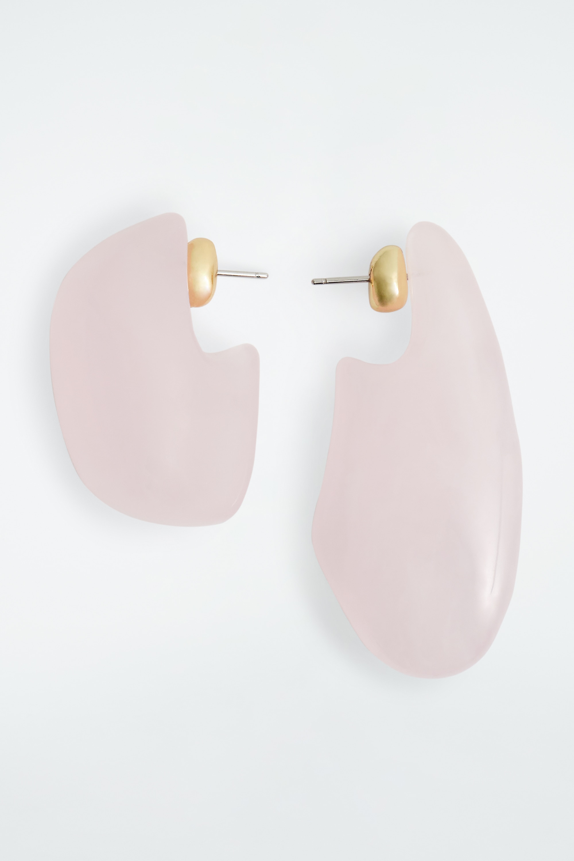 MISMATCHED PEBBLE EARRINGS - PINK/SILVER