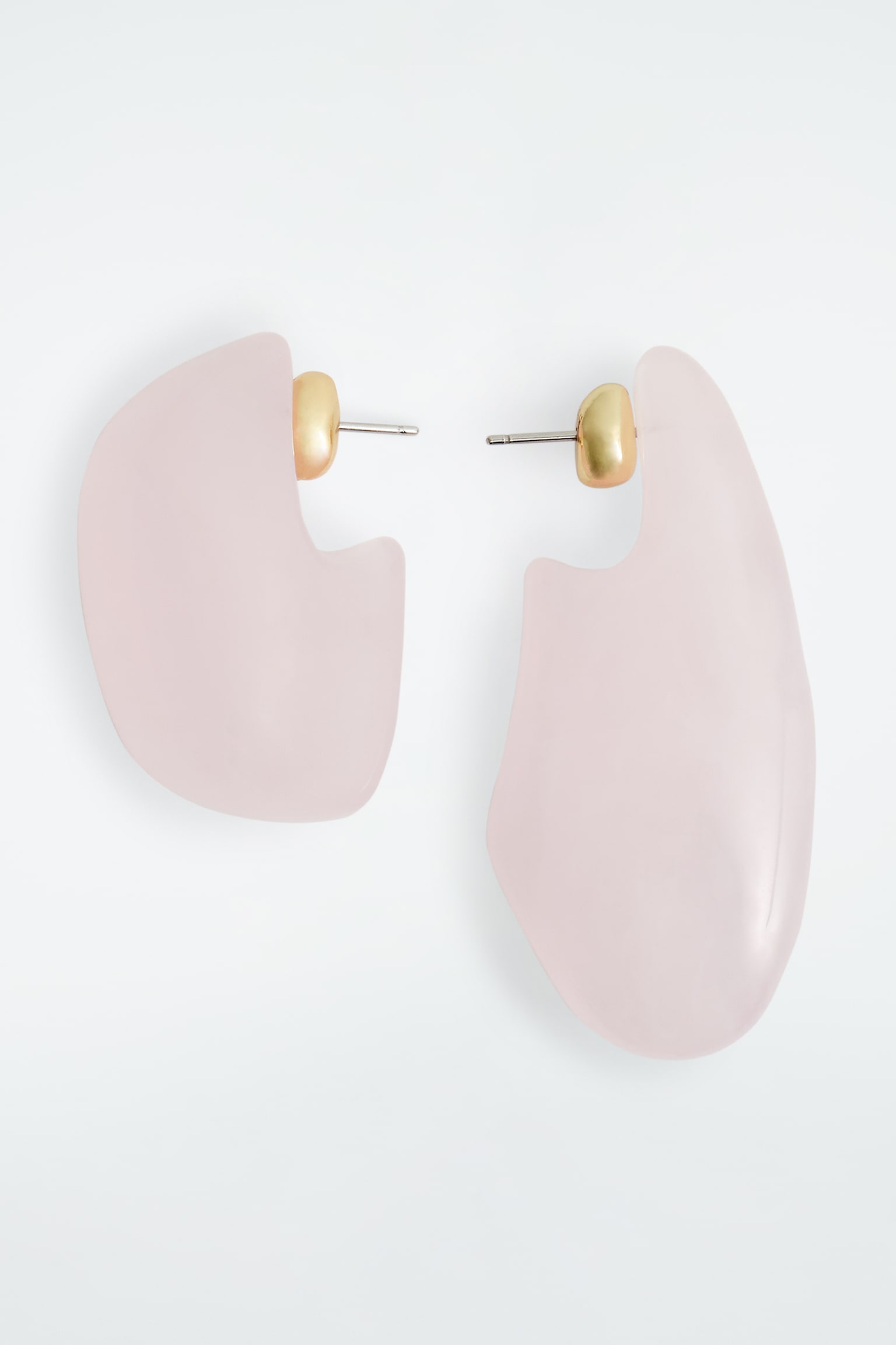 ORECCHINI SPAIATI A FORMA DI CIOTTOLO - ROSA/ARGENTO/ORO - 2