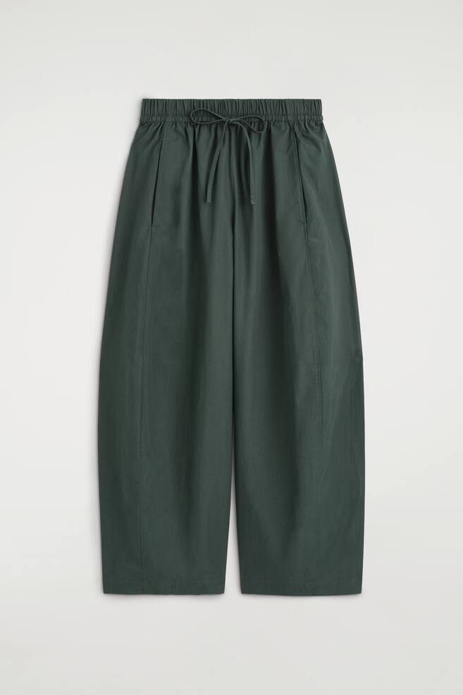 HOSE MIT BARREL-BEIN UND ELASTISCHEM BUND - DUNKELGRÜN/NAVYBLAU/WEISS/SCHWARZ - 1