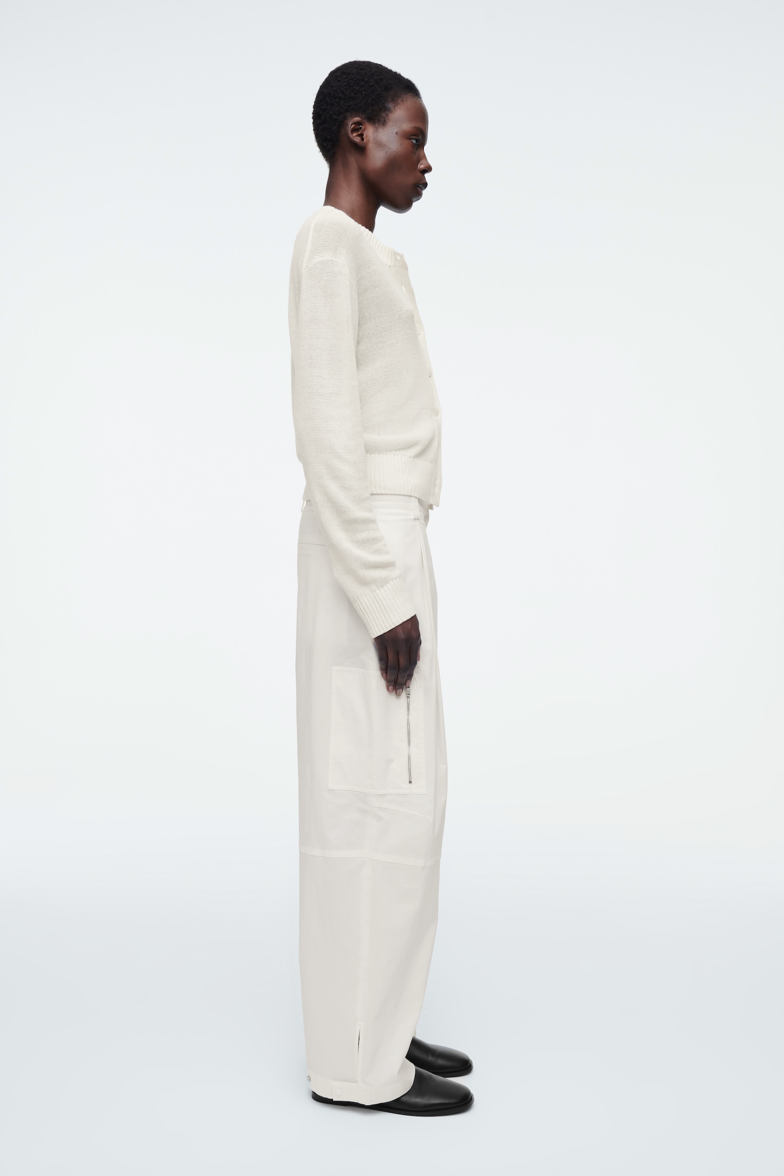 KNITTED LINEN CARDIGAN - IVORY/PINK - 6