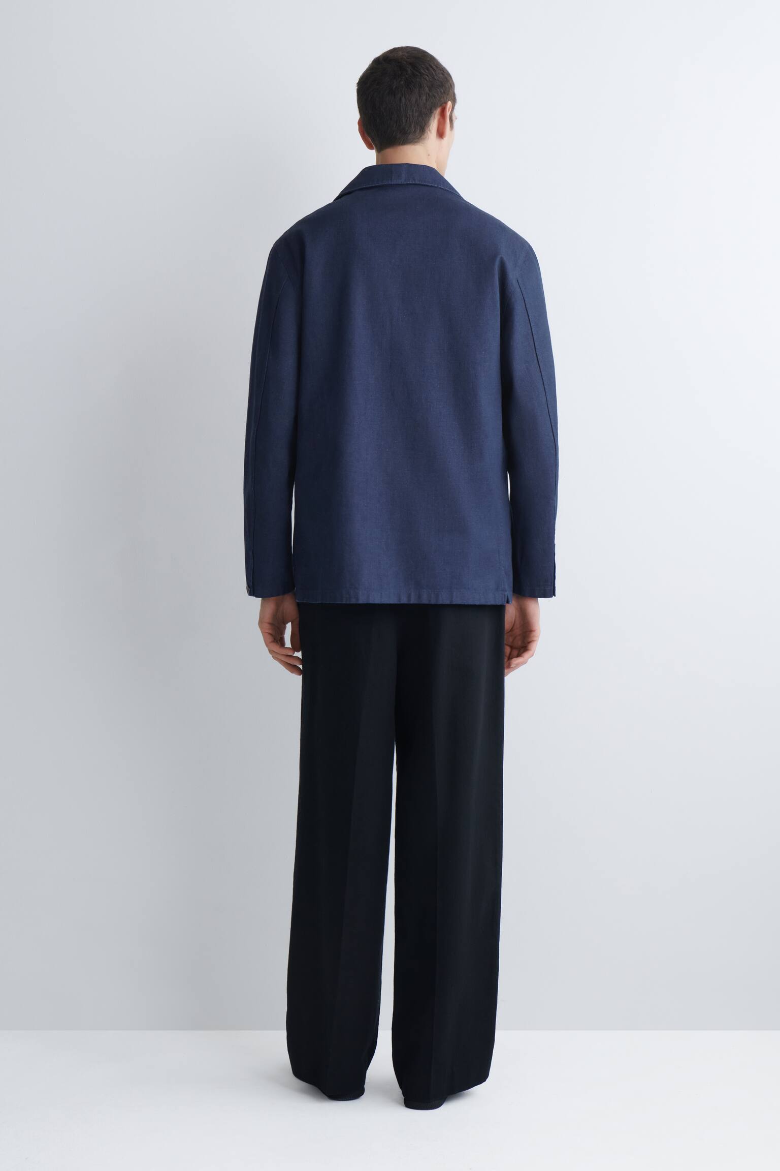 DENIM OVERSHIRT - INDIGO/שמנת - 4