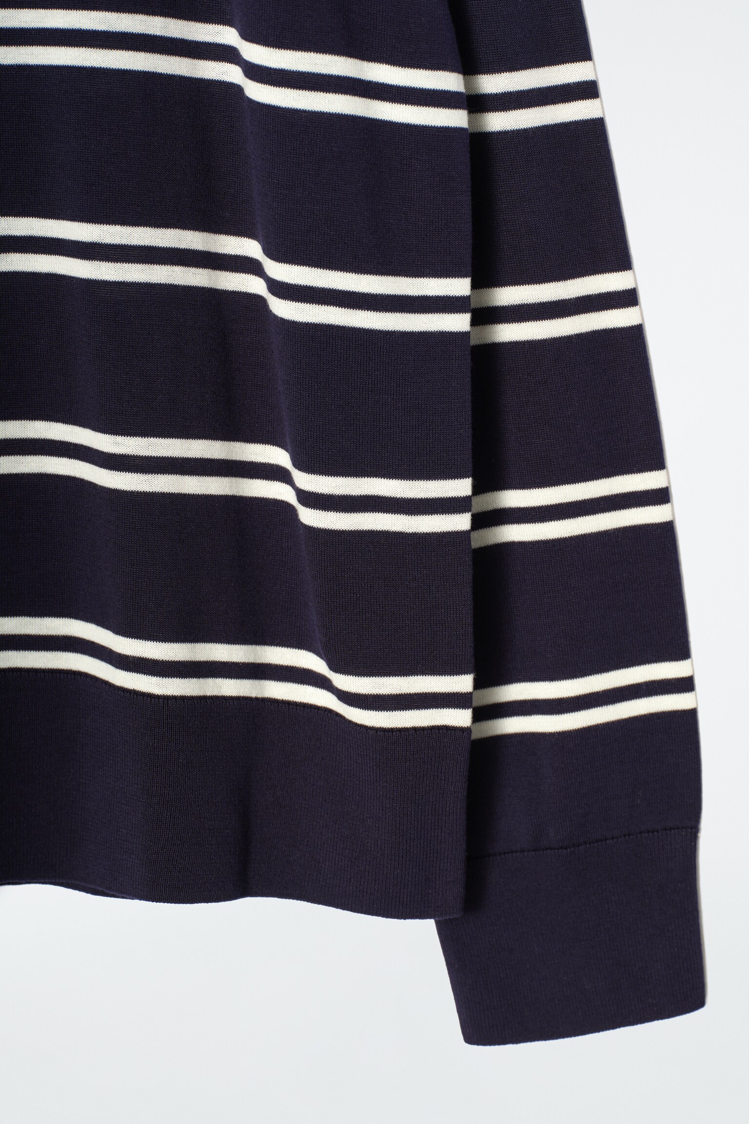 POLO EN MAILLE DE SOIE - BLEU MARINE / RAYURES - 7