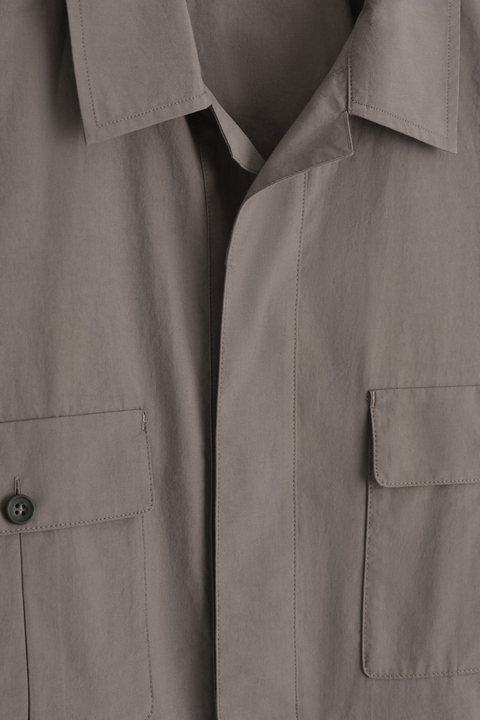 CAMISA DE ALGODÓN RELAXED FIT - TOPO OSCURO/TOPO CLARO - 4