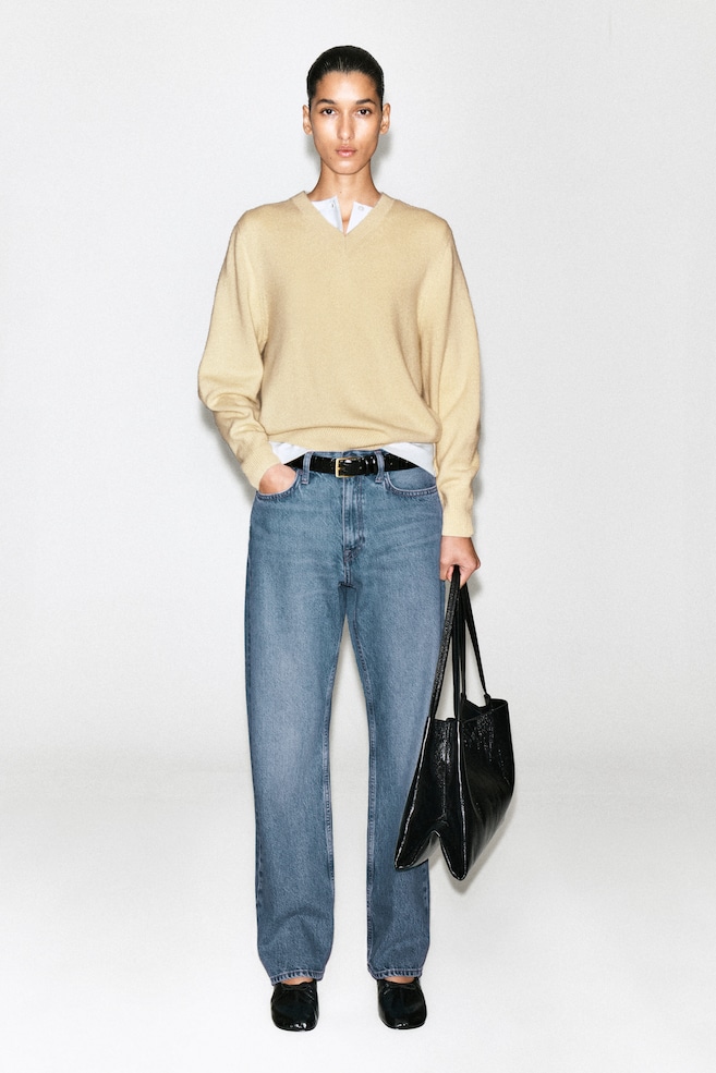 CHORD STRAIGHT-LEG JEANS — FADED BLUE