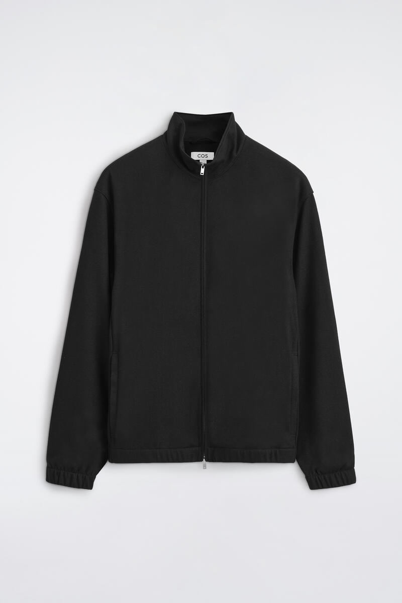 Jersey Turtleneck Zip-Up Blouson Jacket