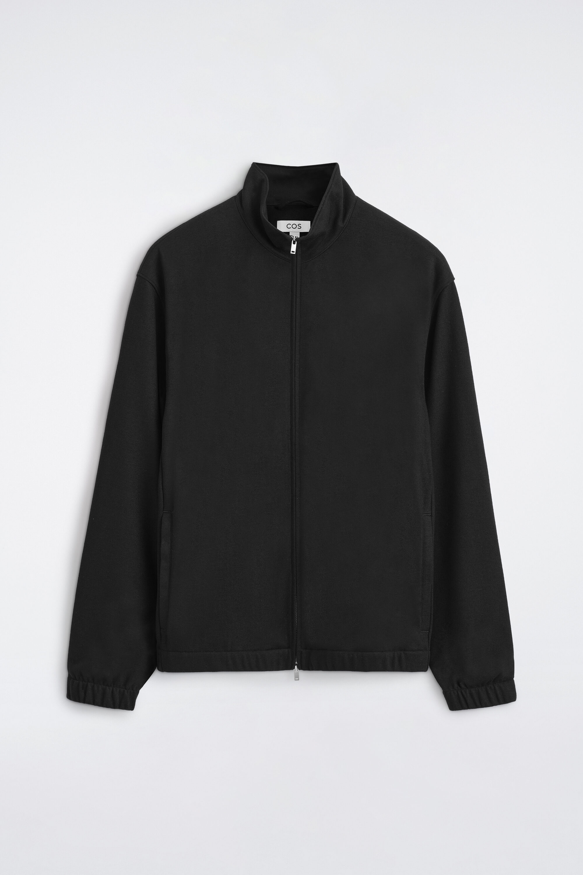 JERSEY MOCK-NECK ZIP-UP BLOUSON JACKET - BLACK | COS US
