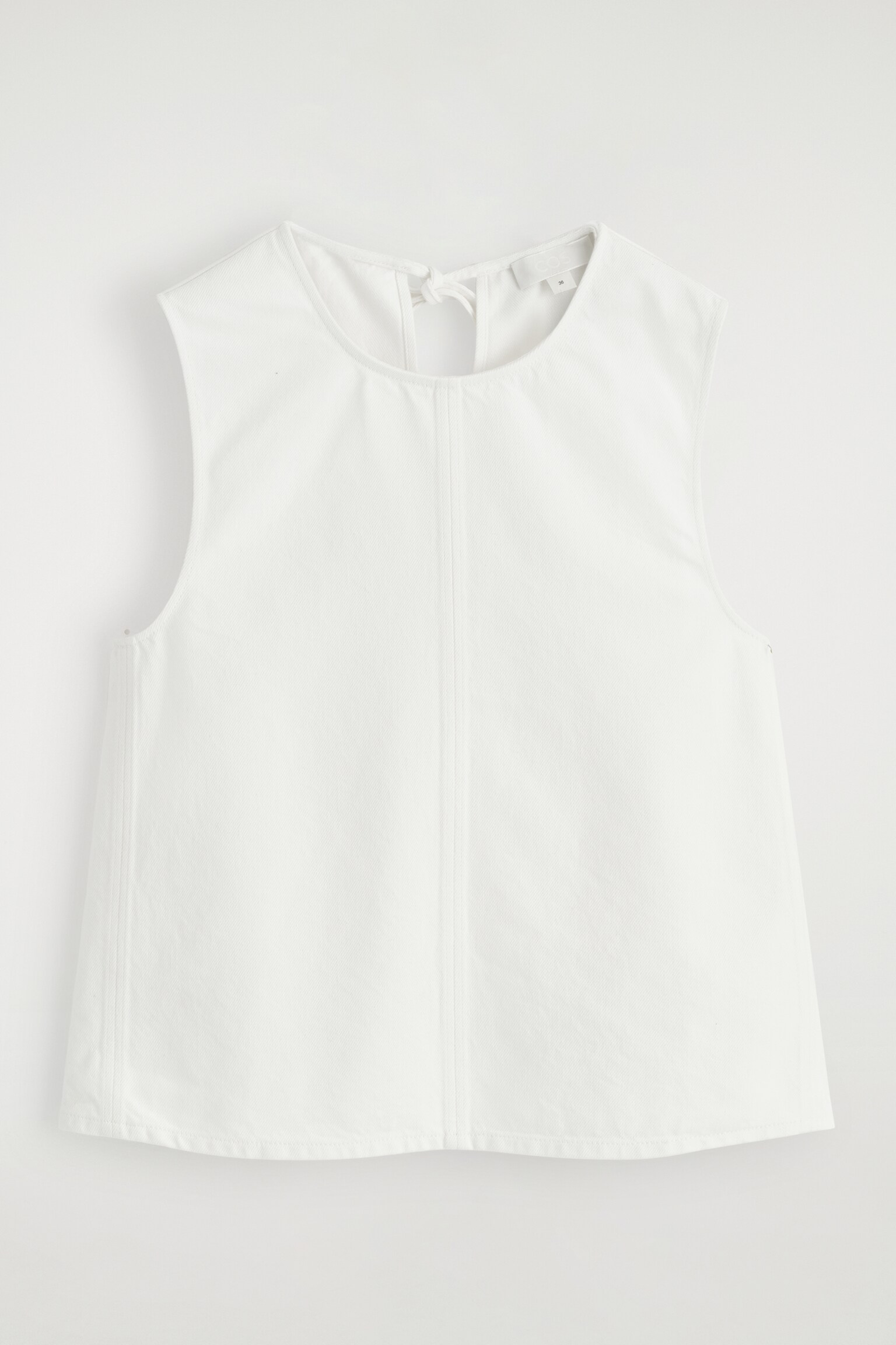 TOP DE DENIM SIN MANGAS - BLANCO - 2