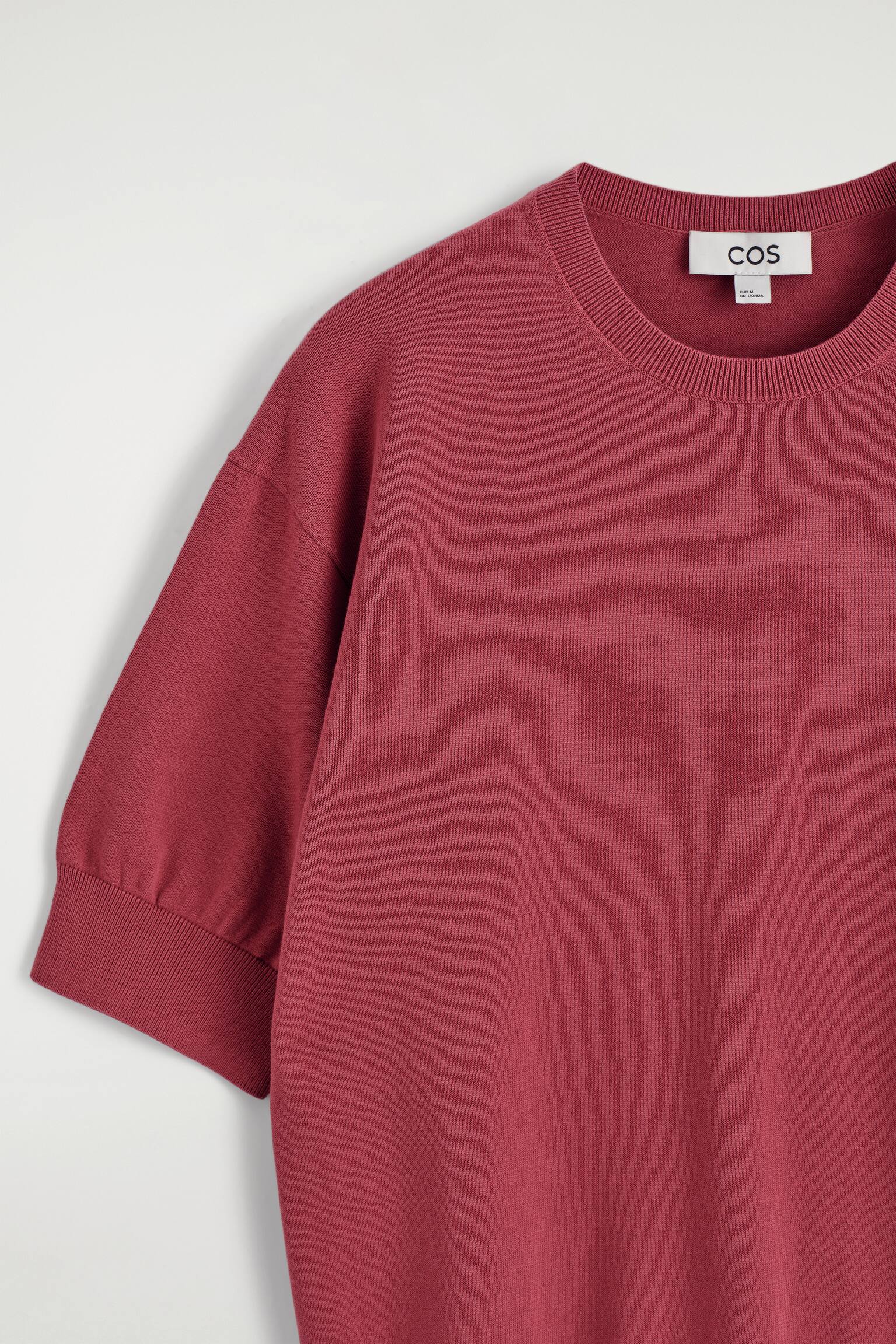 Gebreid katoenen T-shirt - Donkerroze/OFFWHITE/DONKERBRUIN - 7