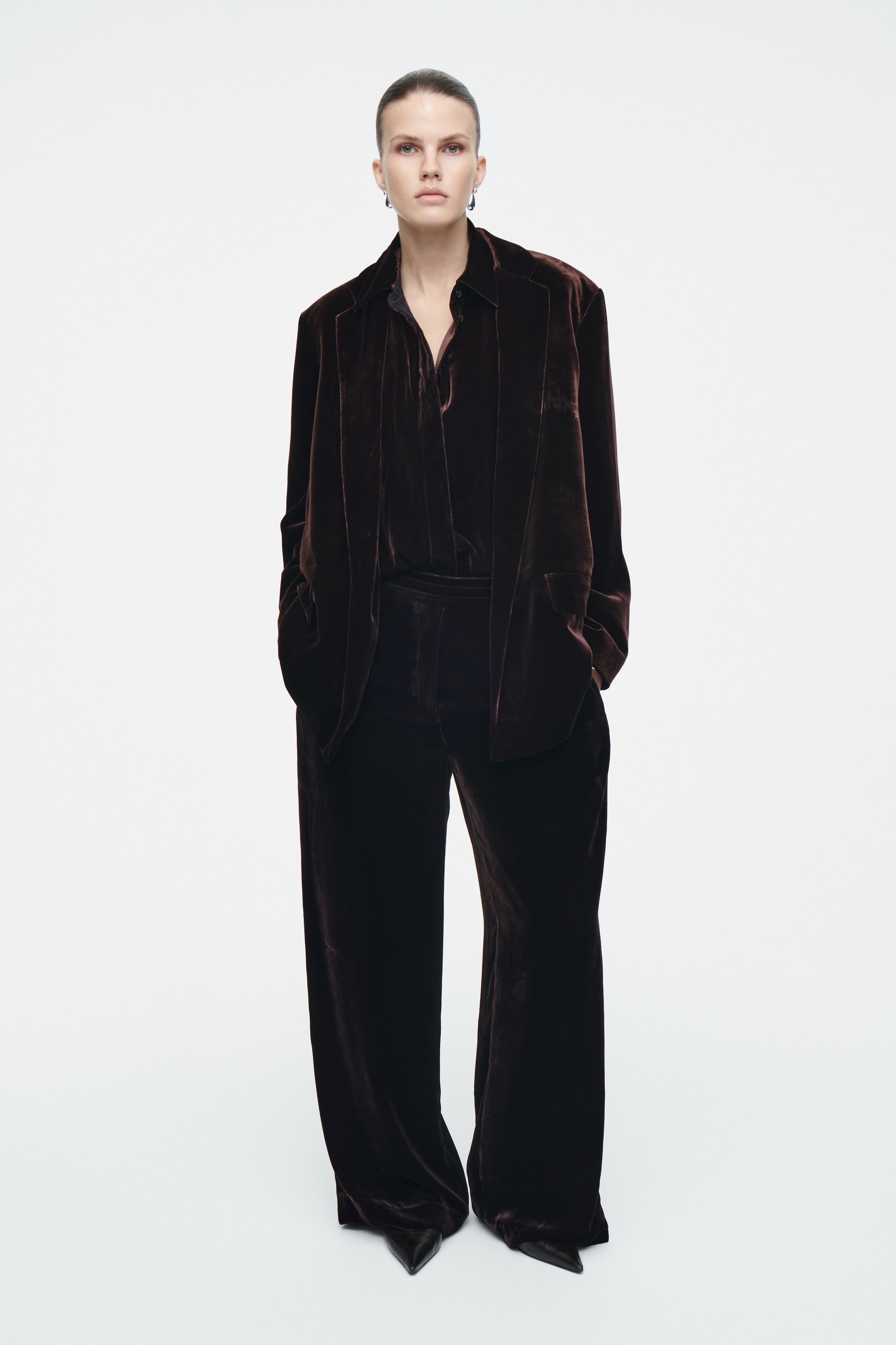 Grösseres Bild ansehen: SAMTBLAZER AUS SEIDEN-MIX - MAHAGONI - DAMEN | H&M CH 3