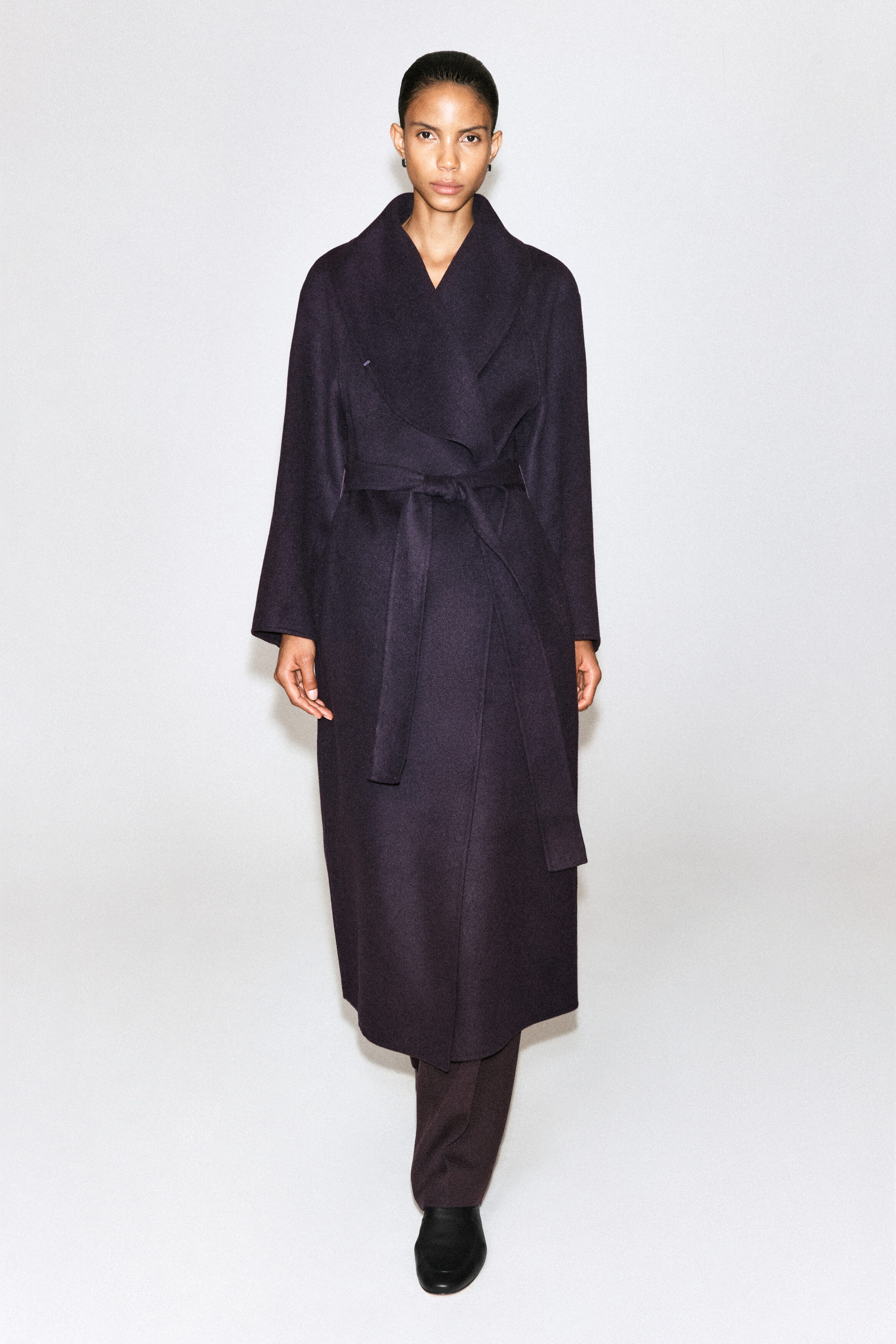 DOUBLE-FACED WOOL-BLEND HOOD - AUBERGINE | COS US