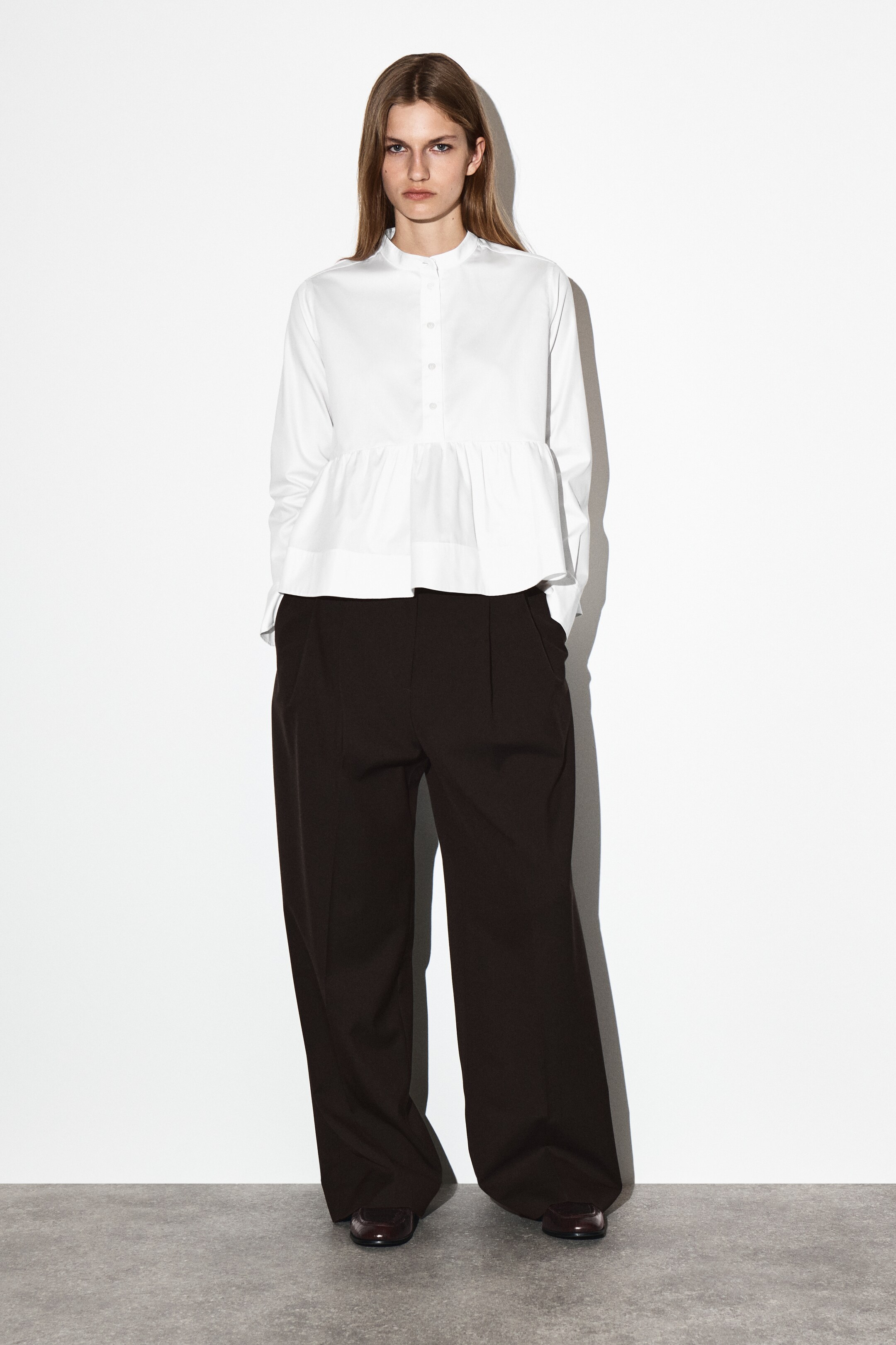 View larger image: PEPLUM COTTON SHIRT - WHITE - Ladies | H&M GB 2