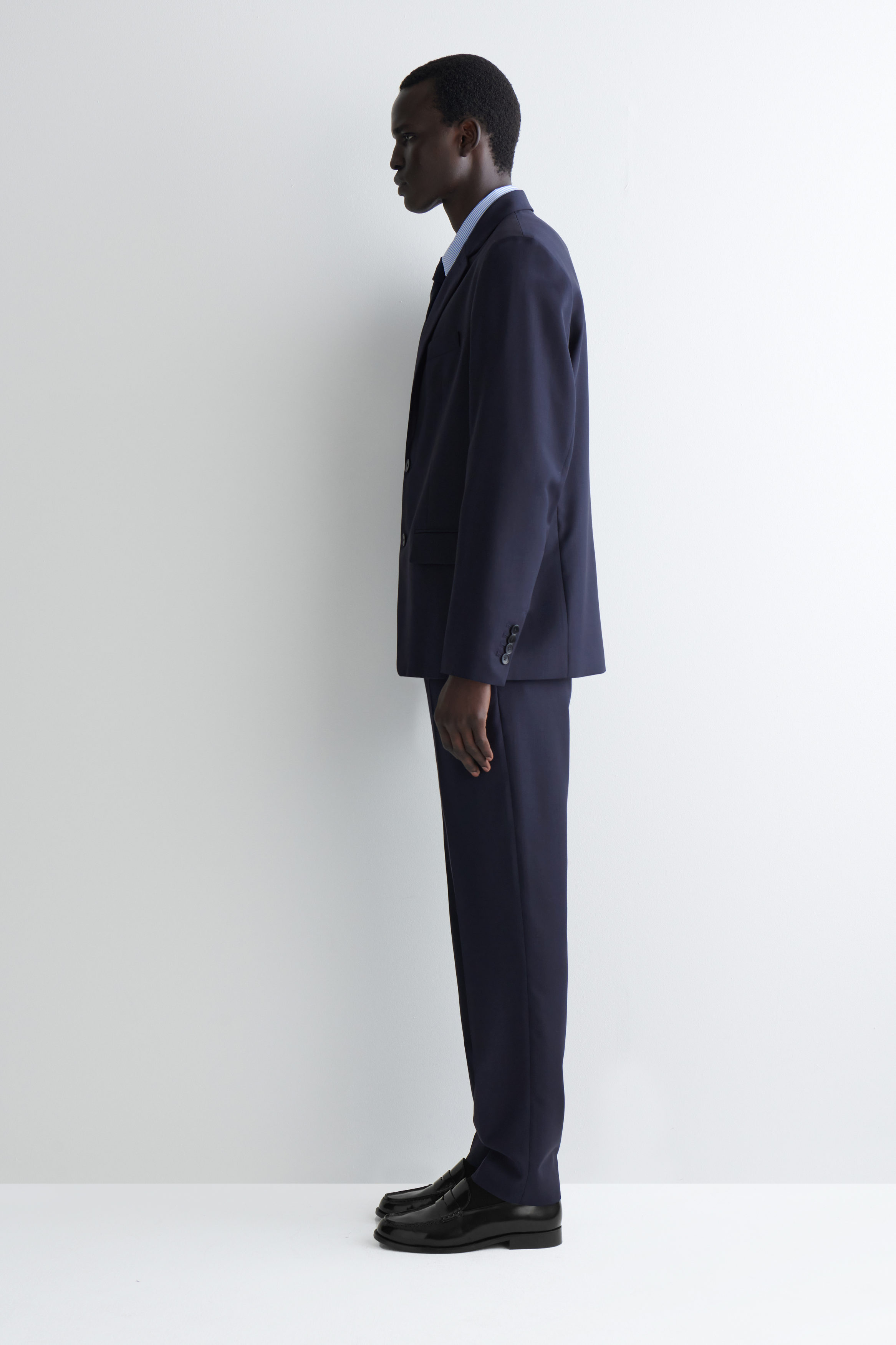SINGLE-BREASTED WOOL BLAZER - NAVY | COS US