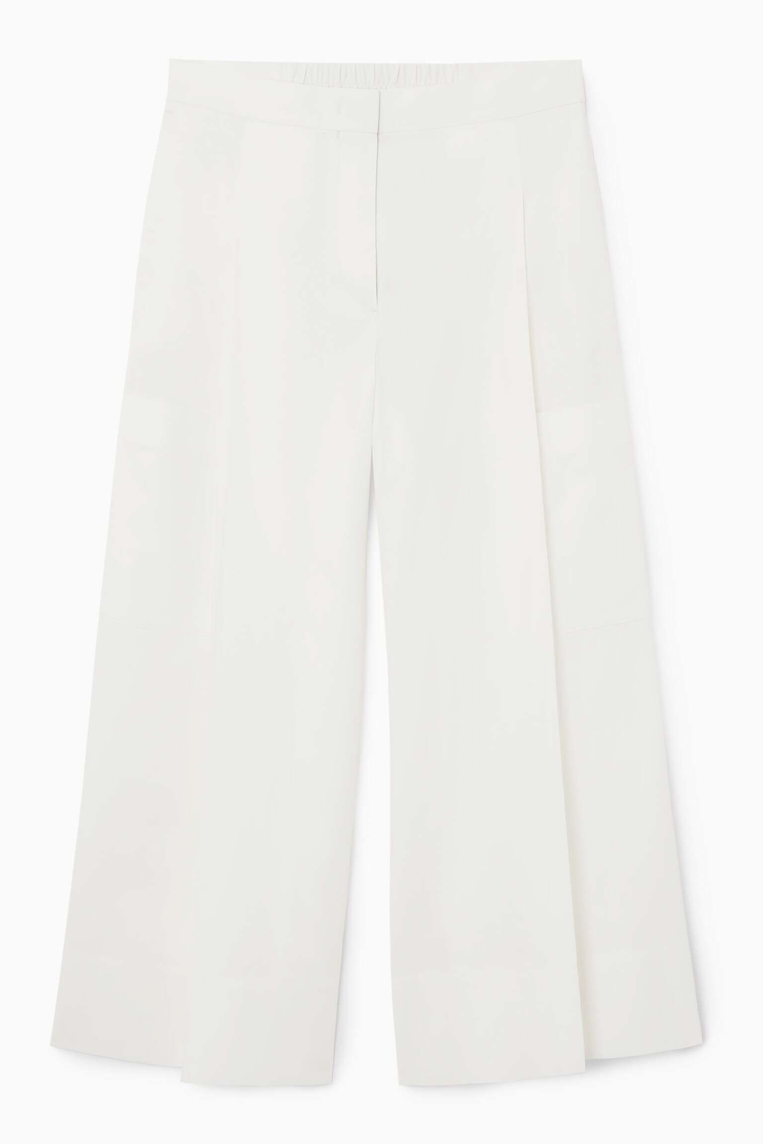 ELASTICATED PLEATED CULOTTES - WHITE