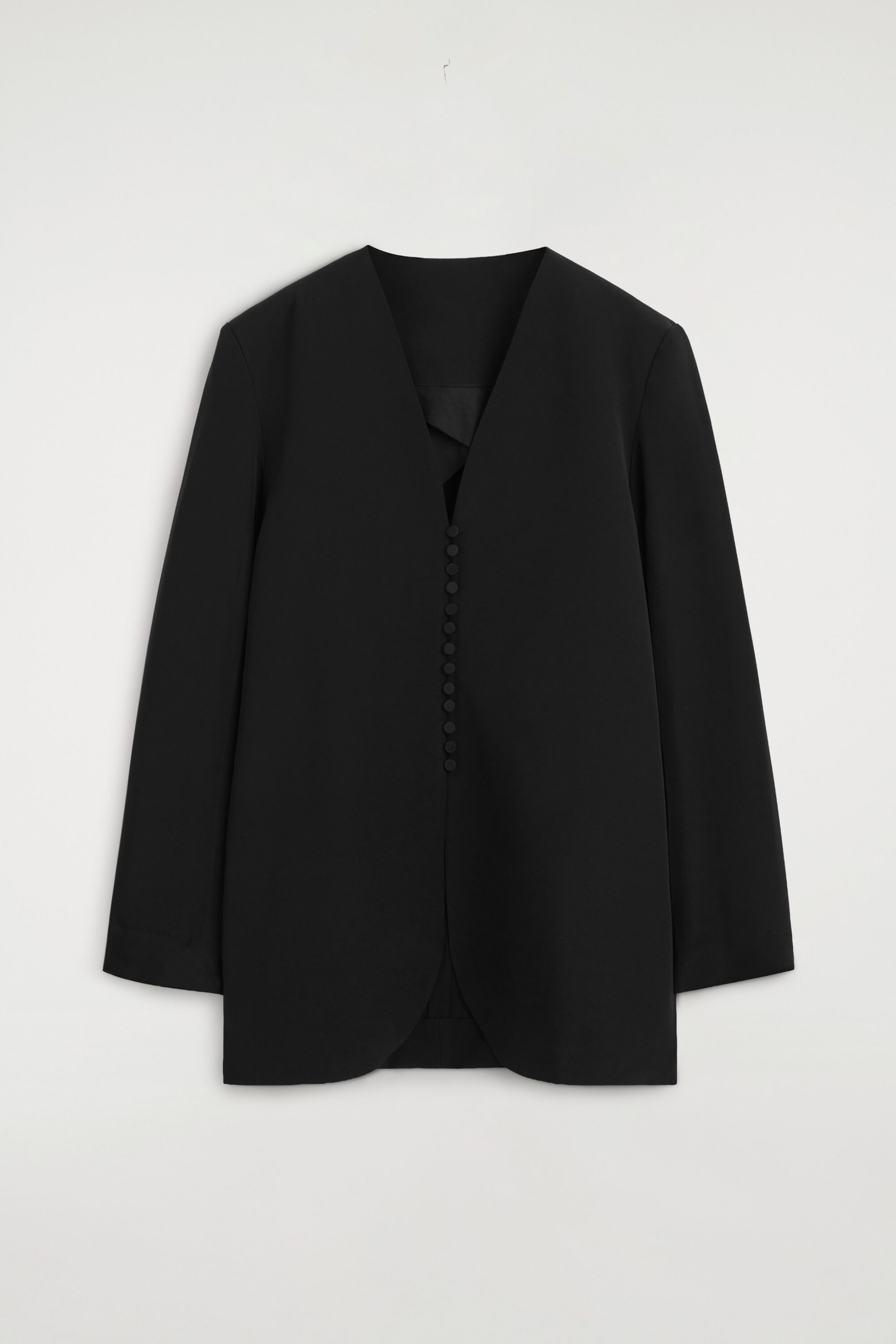 BUTTON-DETAIL SILK-CREPE BLAZER