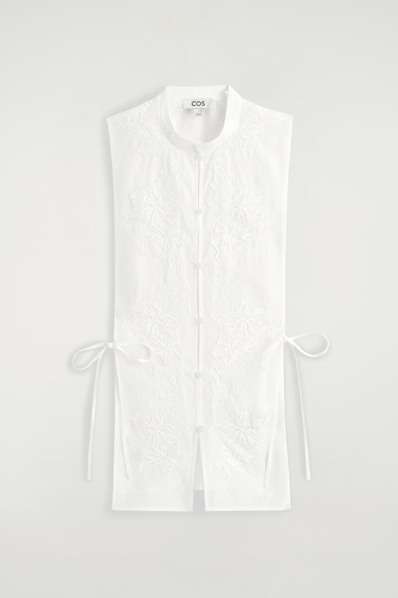 Lace-Detail Cotton Bib