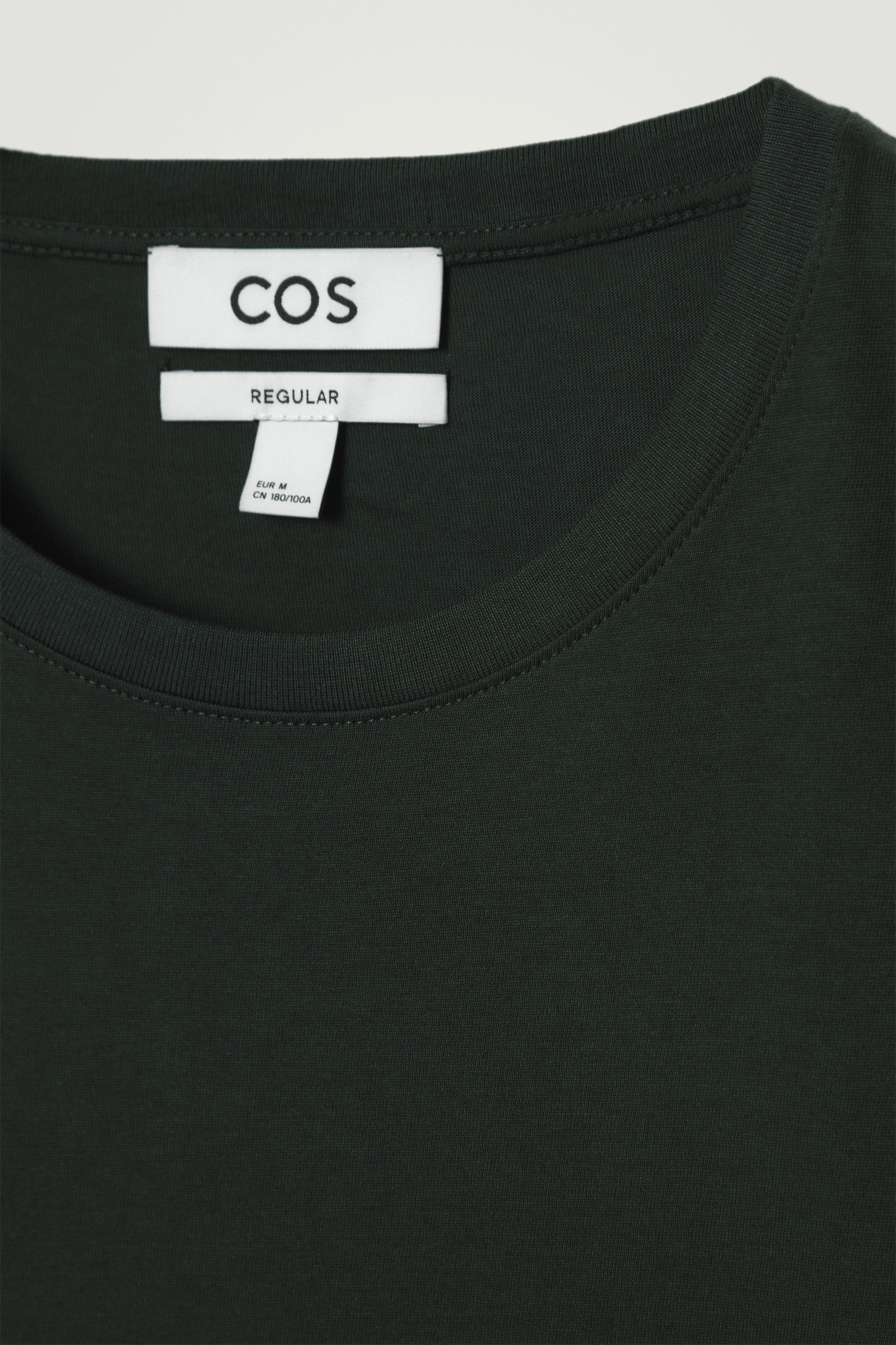 REGULAR COTTON T-SHIRT - DARK GREEN | COS
