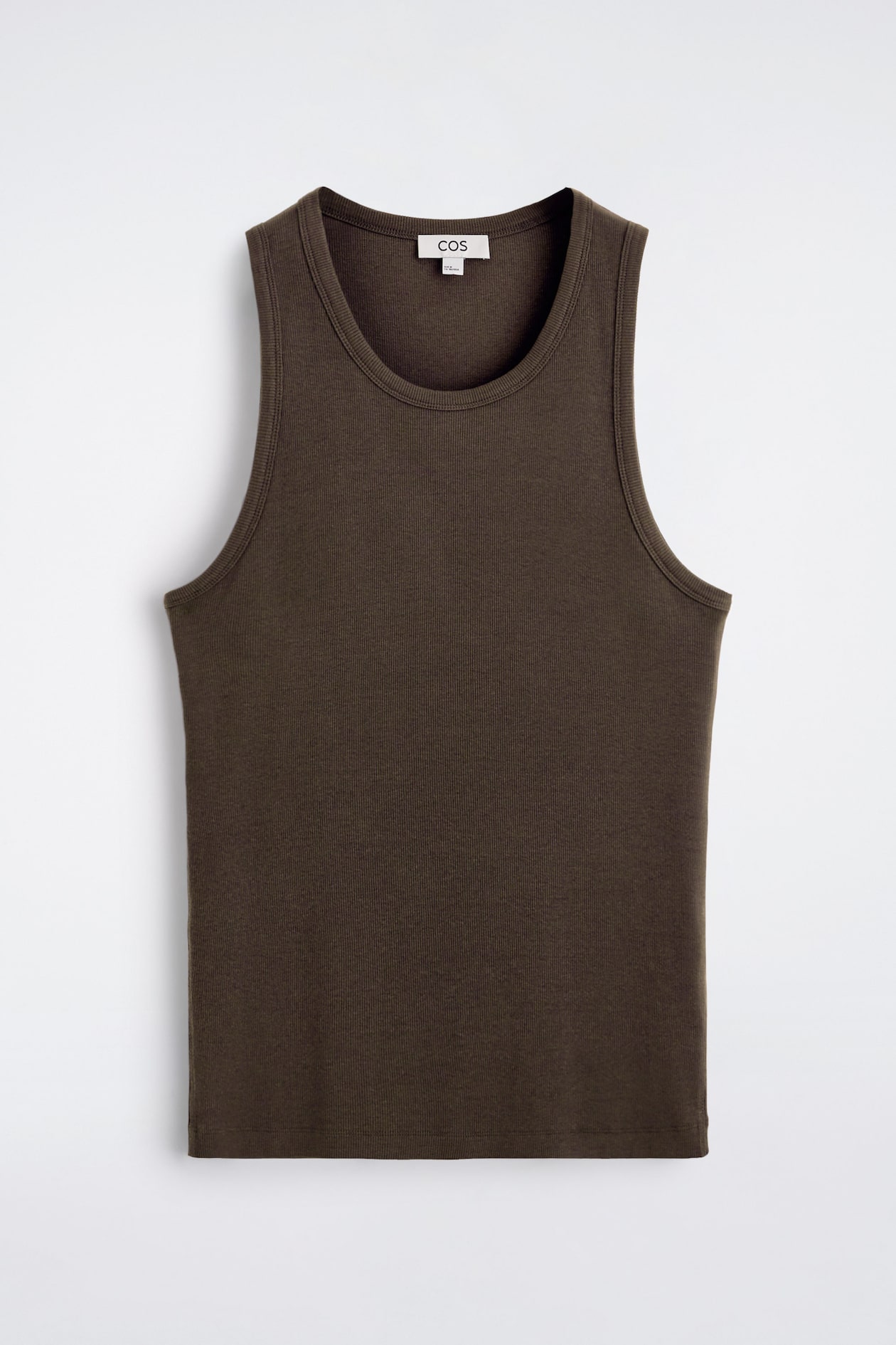 FIGURNÄRA LINNE I RIBBAD BOMULL