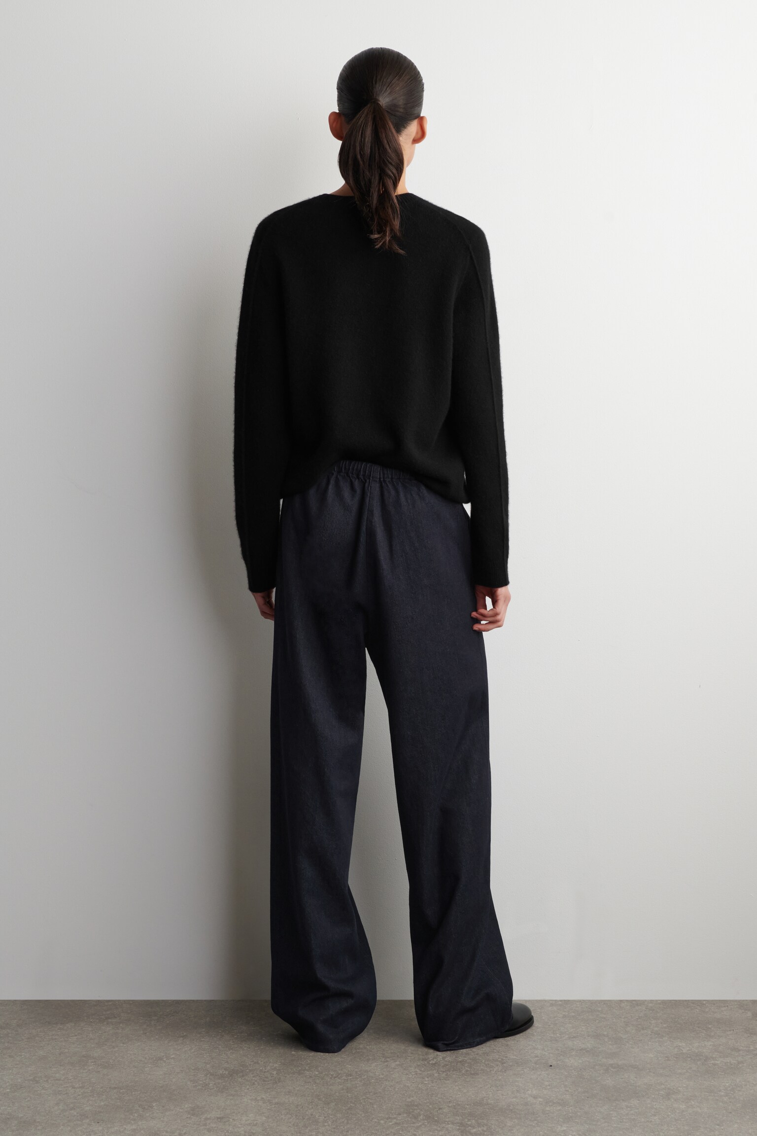 DRAWSTRING DENIM TROUSERS - INDIGOBLAU - 3