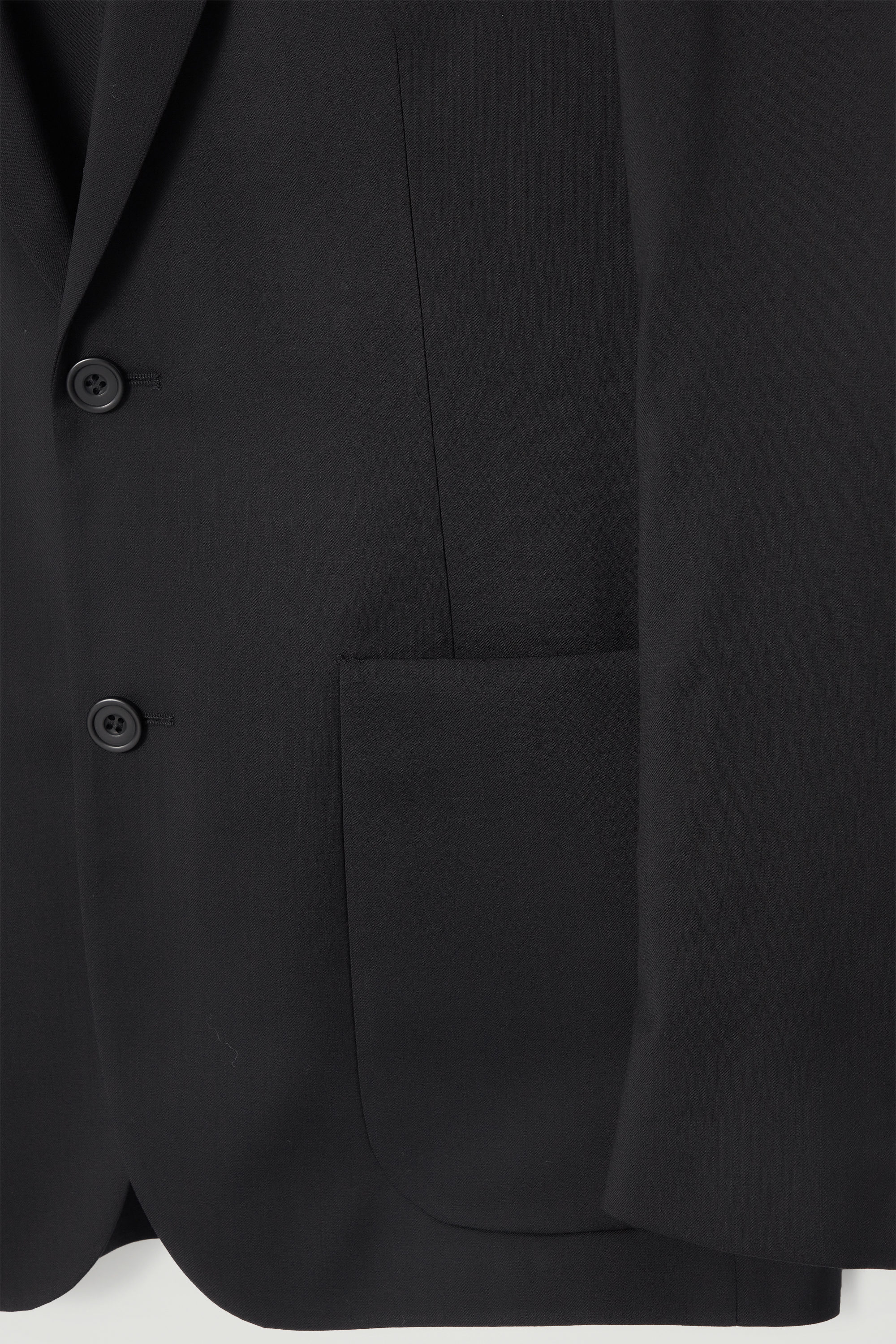 REGULAR UNSTRUCTURED WOOL BLAZER - BLACK | COS
