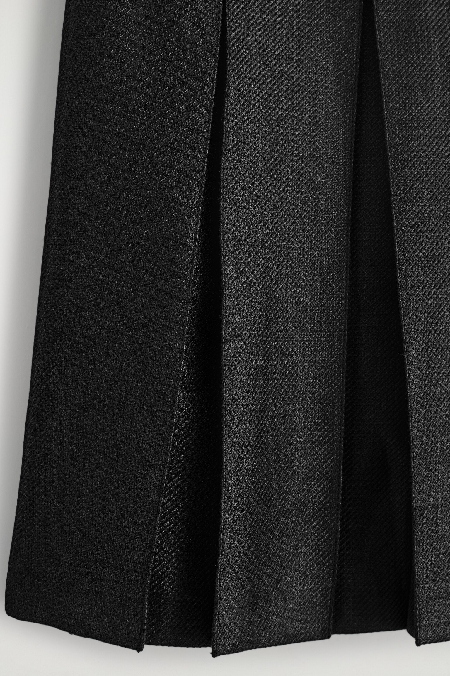 PLEATED WOOL-BLEND SKIRT - BLACK - 6
