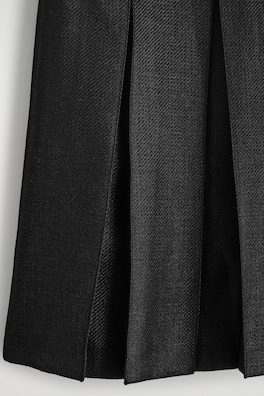 PLEATED WOOL-BLEND SKIRT — BLACK 1