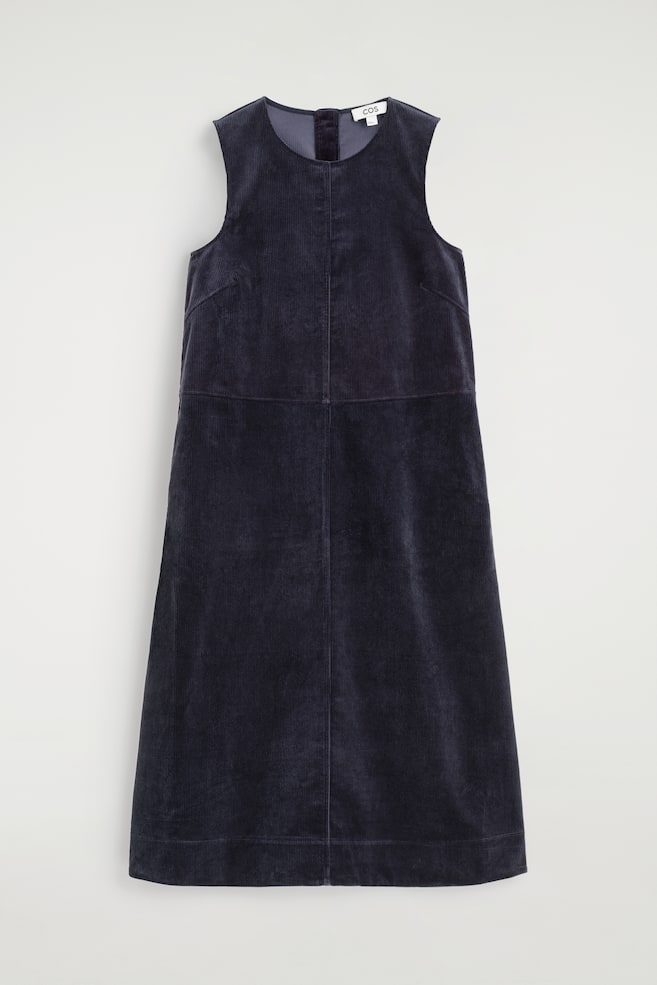 A-LINE CORDUROY MIDIKJOLE - MARINEBLÅ - 1