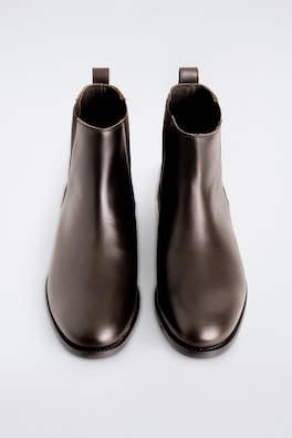 LEATHER CHELSEA BOOTS — BROWN 2
