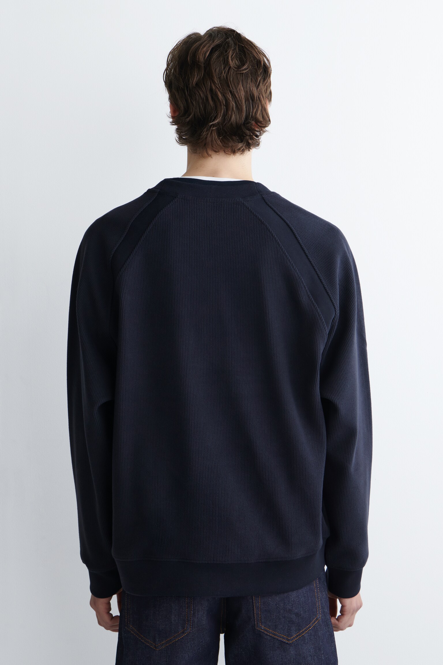 SWEATSHIRT DE JERSEY DE CORDUROY - AZUL-MARINHO - 4