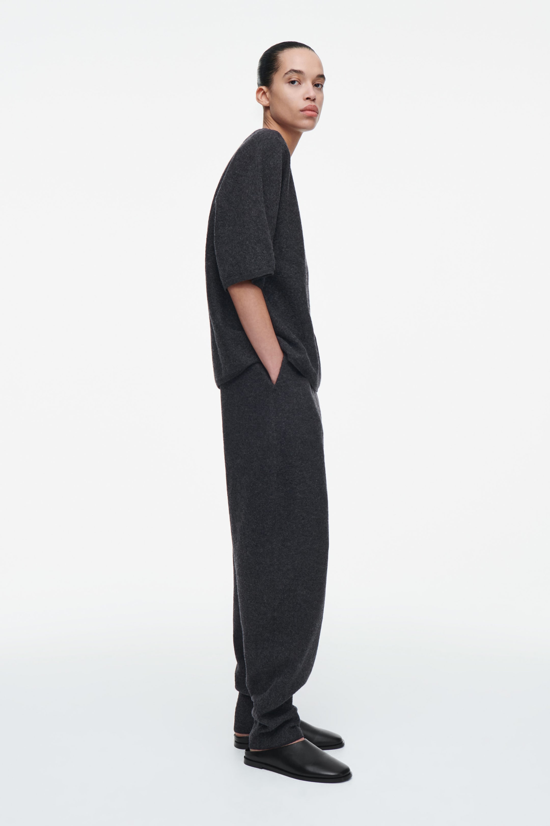 BOILED MERINO WOOL TROUSERS