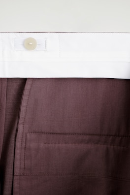 TAILORED WOOL STRAIGHT-LEG PANTS — MAHOGANY 5