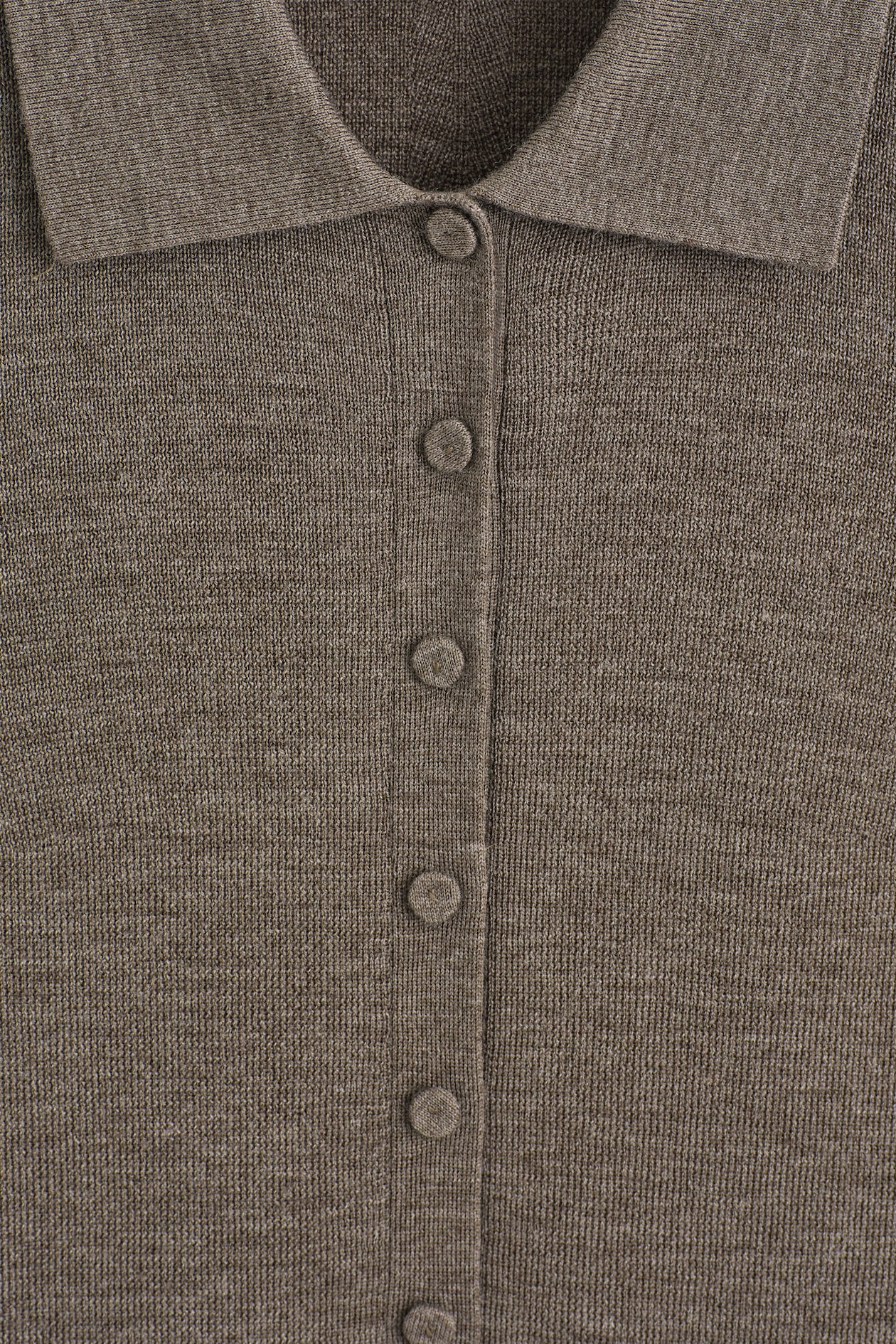 SEAMLESS MERINO WOOL SHIRT — LIGHT-BROWN MÉLANGE