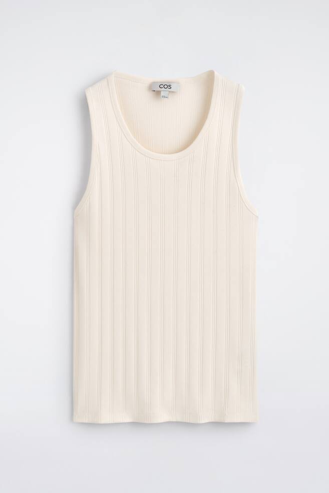 SCHMAL GESCHNITTENES TANKTOP AUS BAUMWOLLE - HELLES BEIGE/GRAU - 1