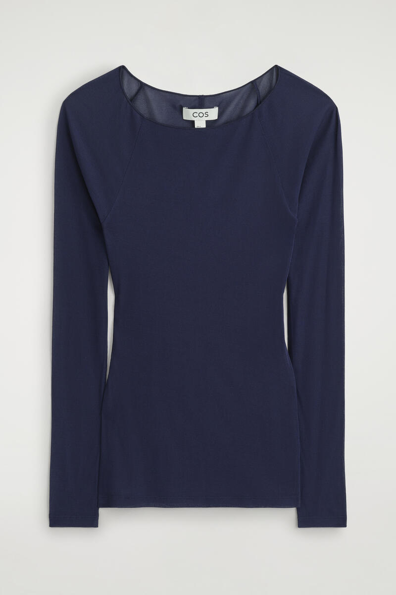 Slim Ribbed Silk Top