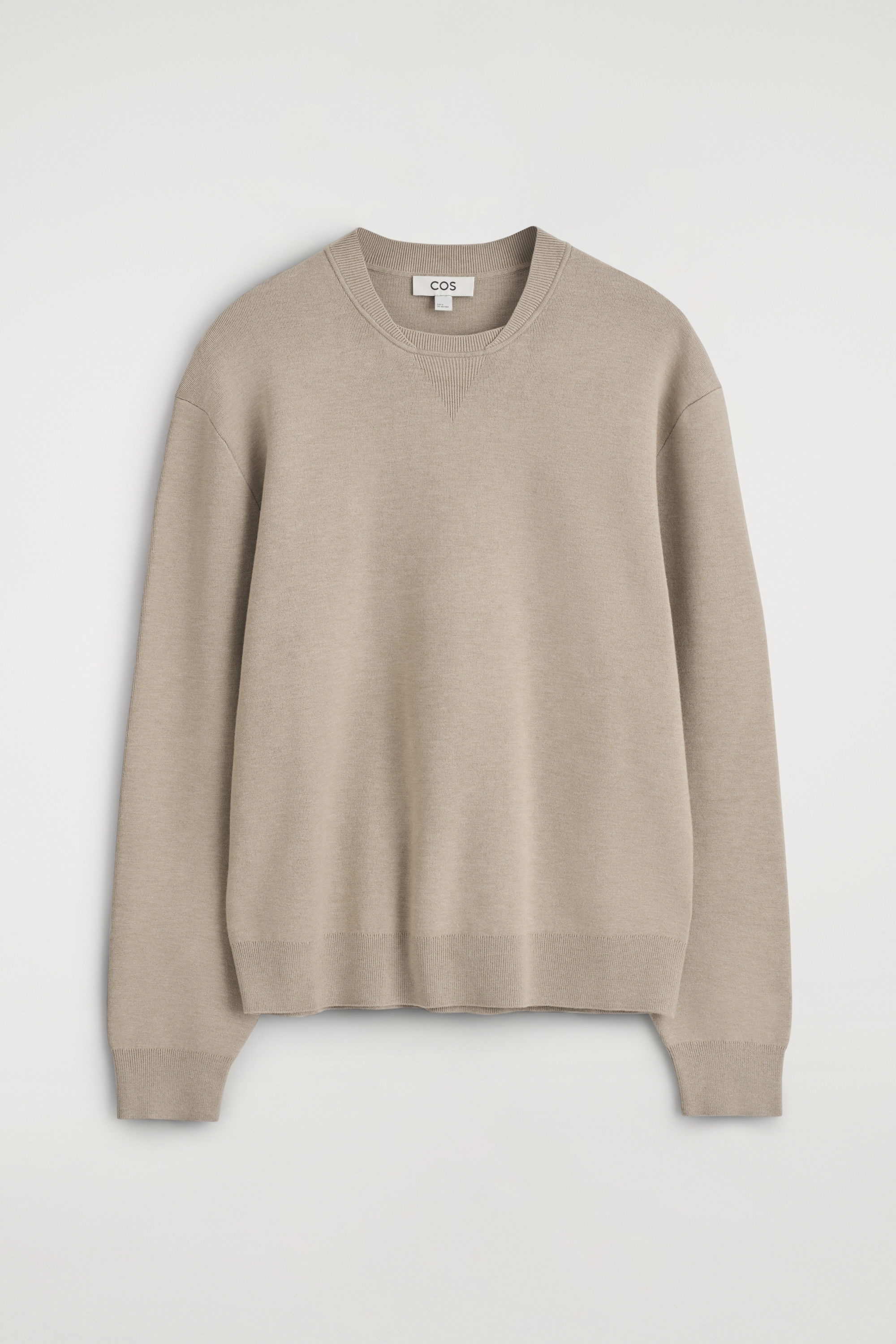 DOUBLE-FACED BOMBER-NECK KNITTED JUMPER - MOLE MÉLANGE | COS