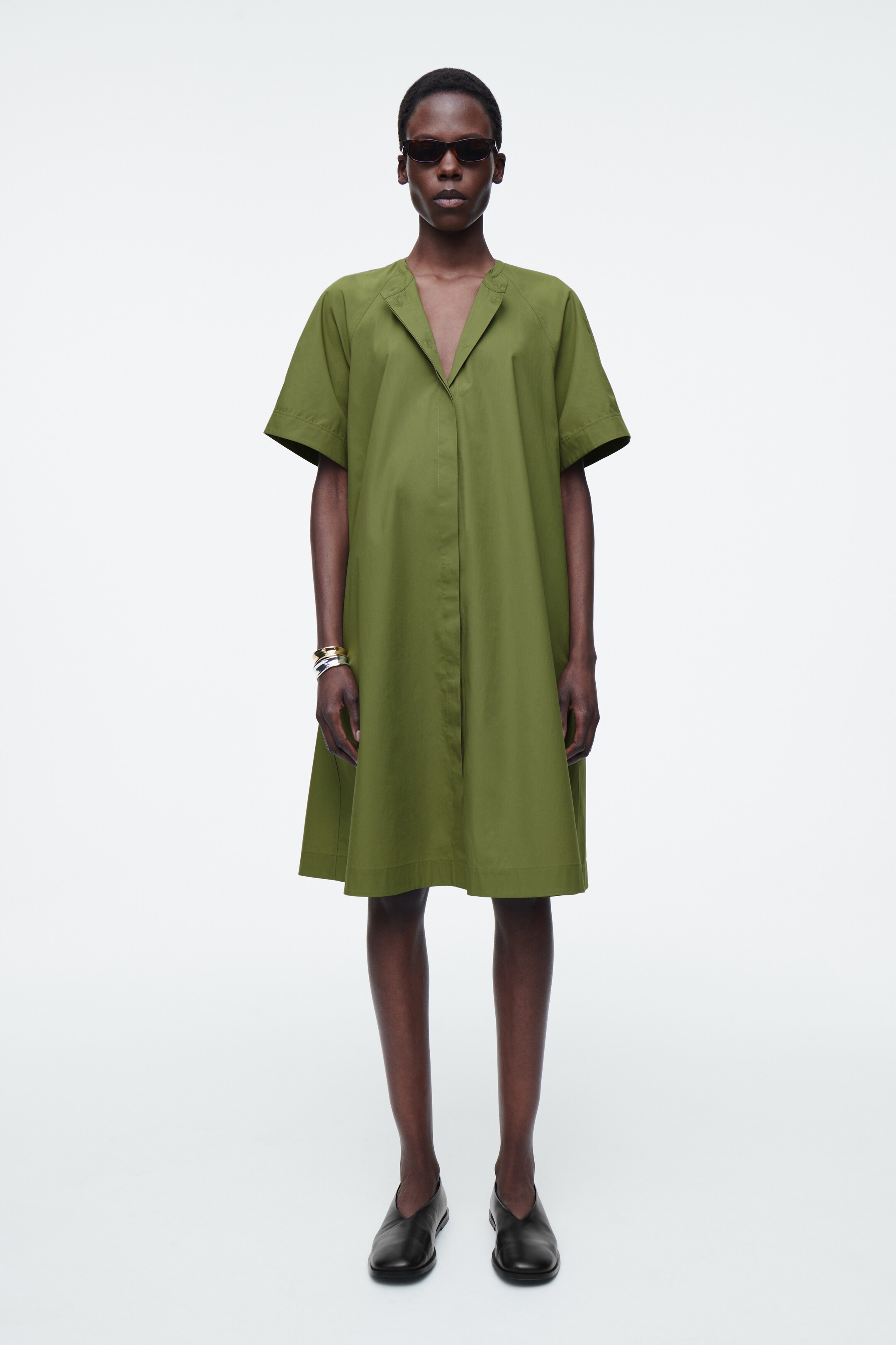 Agrandir l'image: ROBE MIDI À MANCHES RAGLAN EN COTON - KAKI - FEMME | H&M CH 2