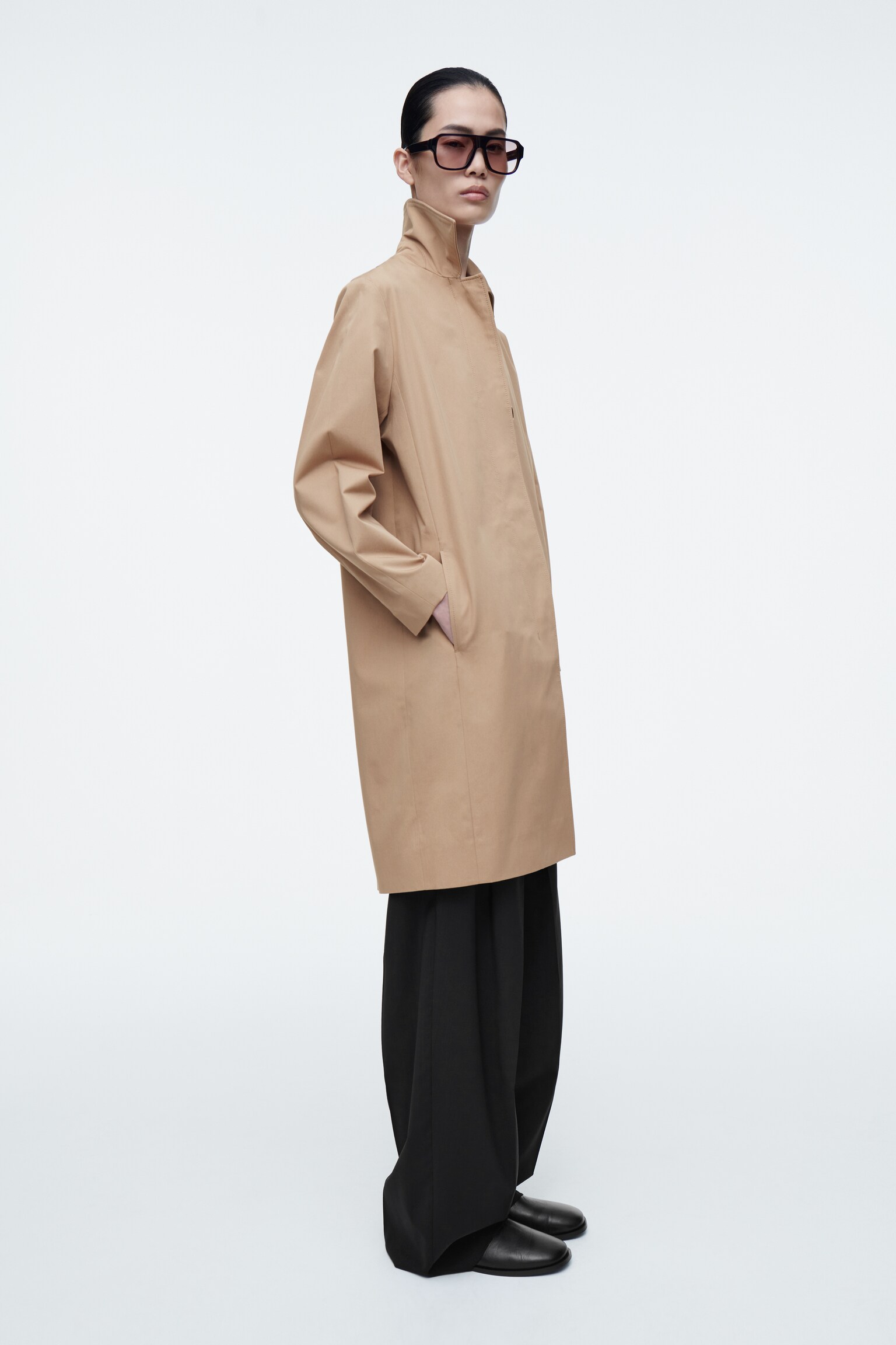MANTEAU DE MI-SAISON EN COTON - BEIGE/VERT - 4