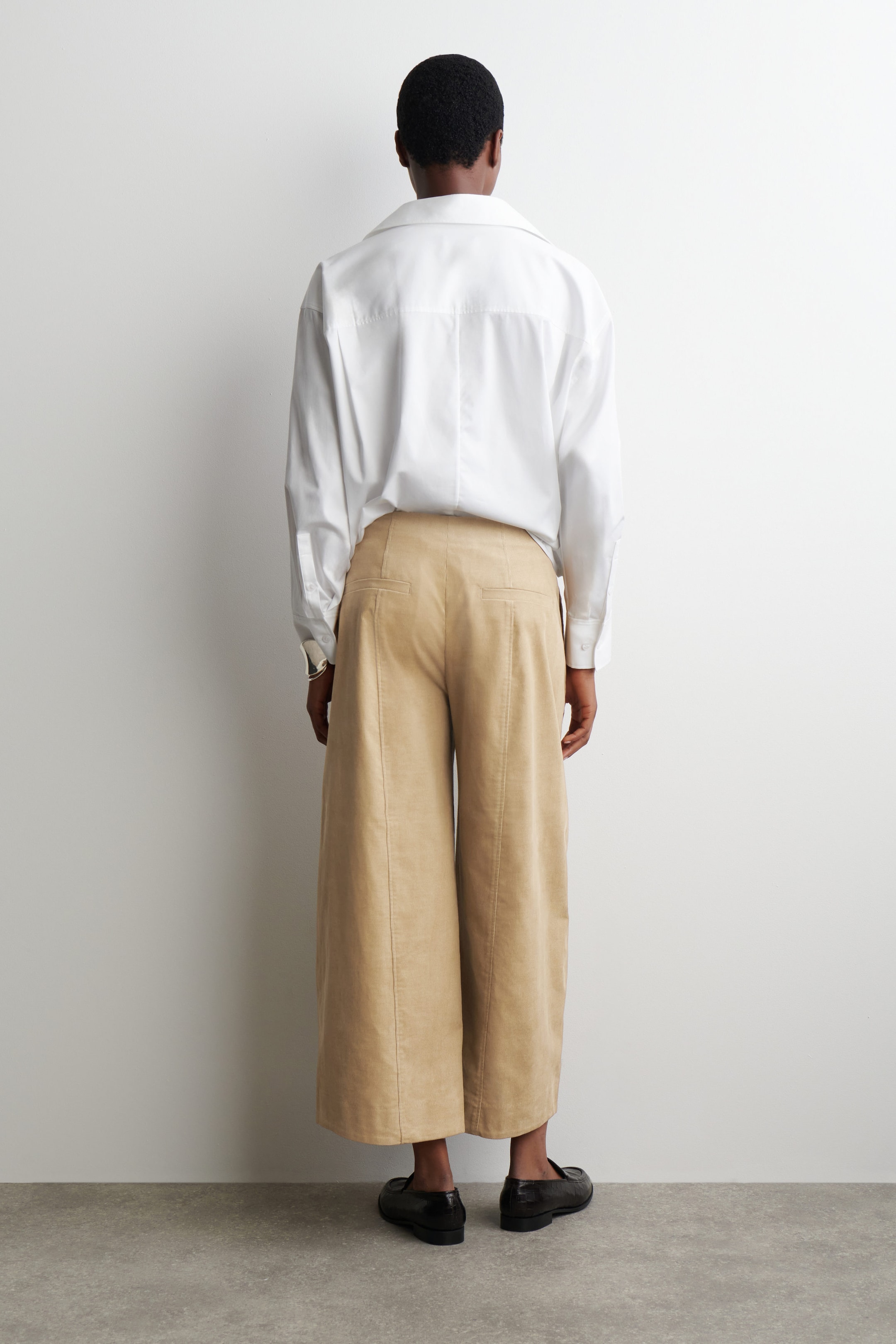 CORDUROY BARREL-LEG PANTS