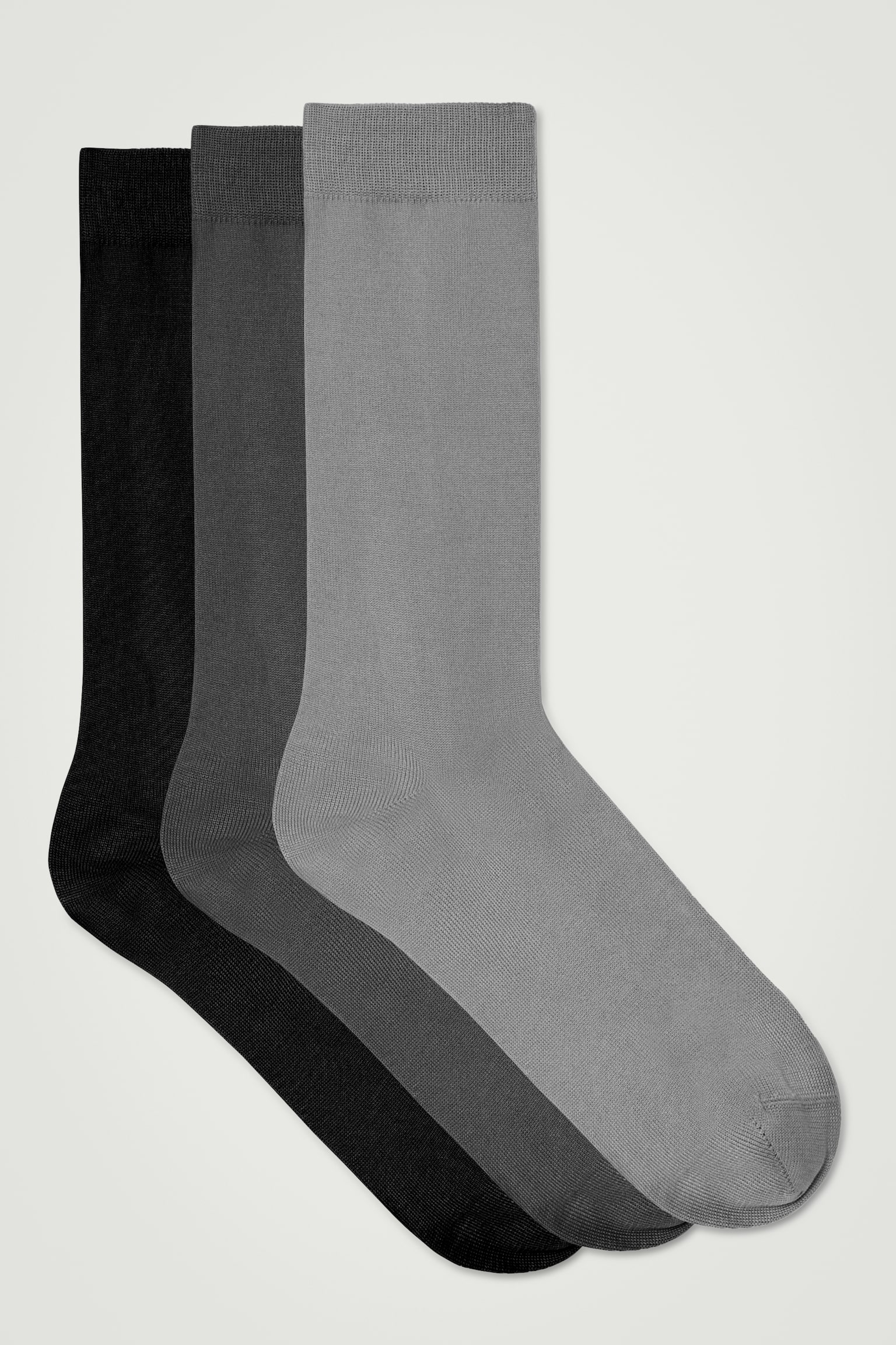 SET DE 3 ȘOSETE DIN BUMBAC MERCERIZAT - NEGRU / MARO / GRI/NEGRU