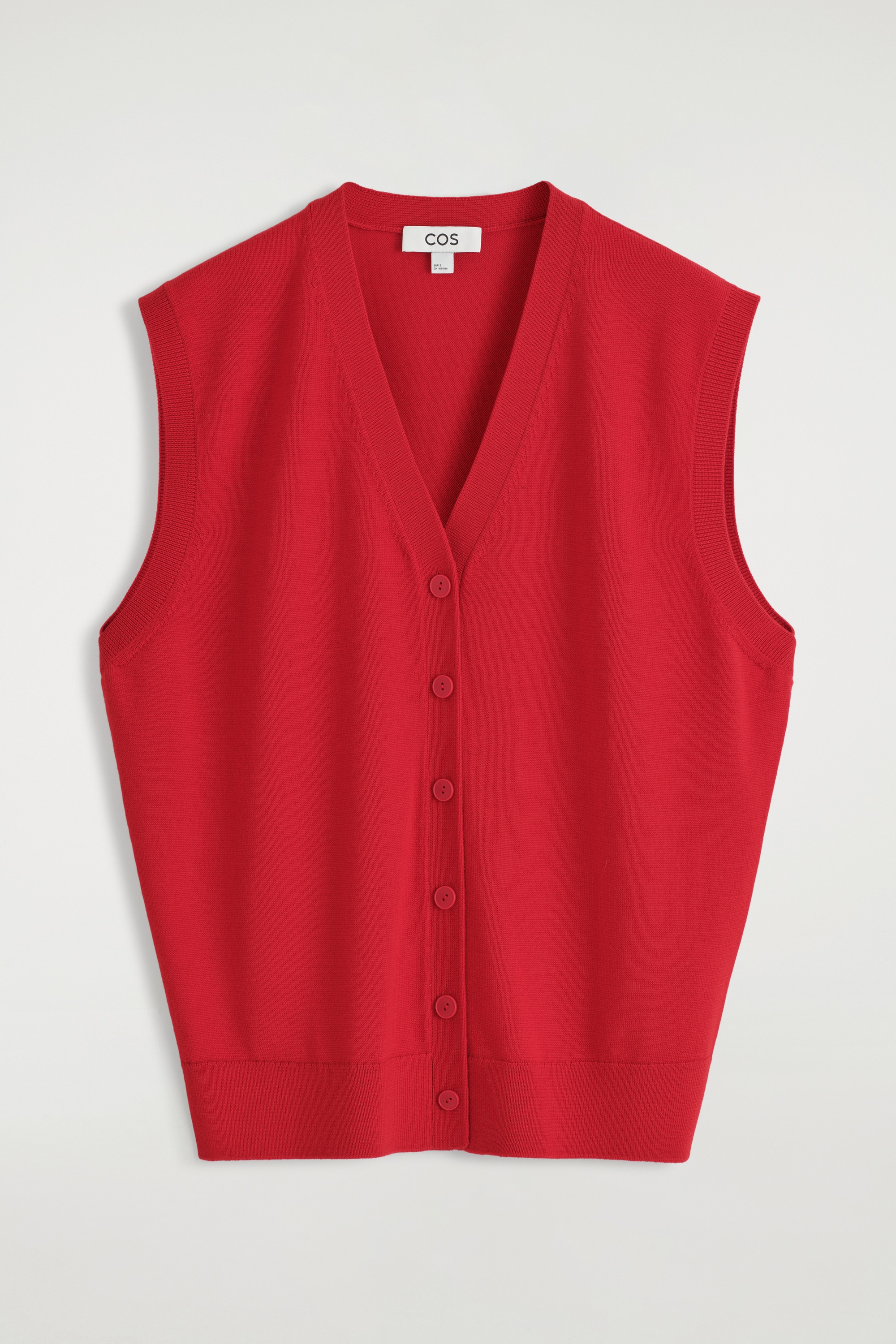 GILET IN LANA MERINO CON SCOLLO A V - ROSSO/MARRONE/BLU NAVY