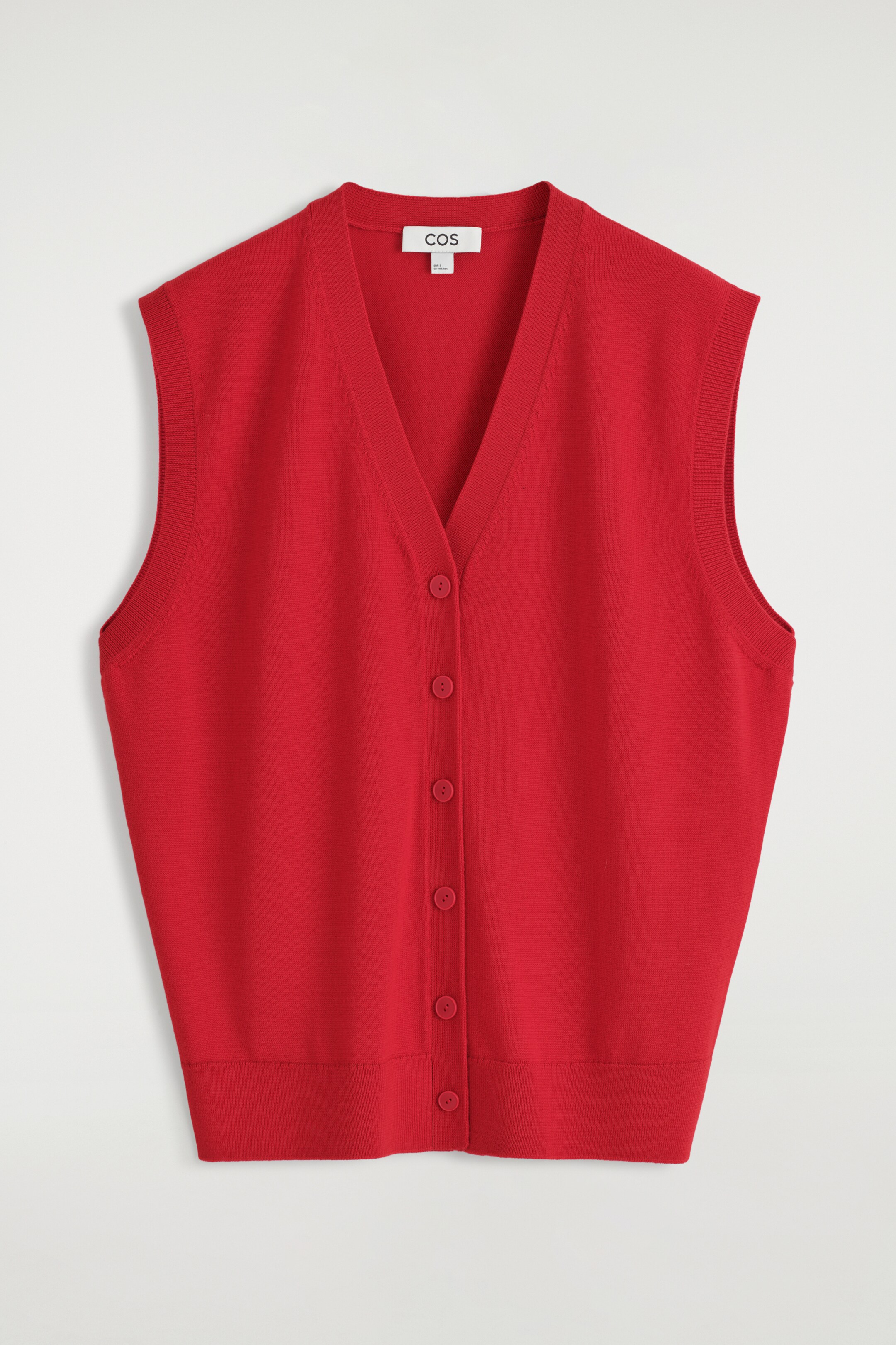 Agrandir l'image: GILET À COL EN V EN LAINE MÉRINOS - ROUGE - FEMME | H&M CH 6