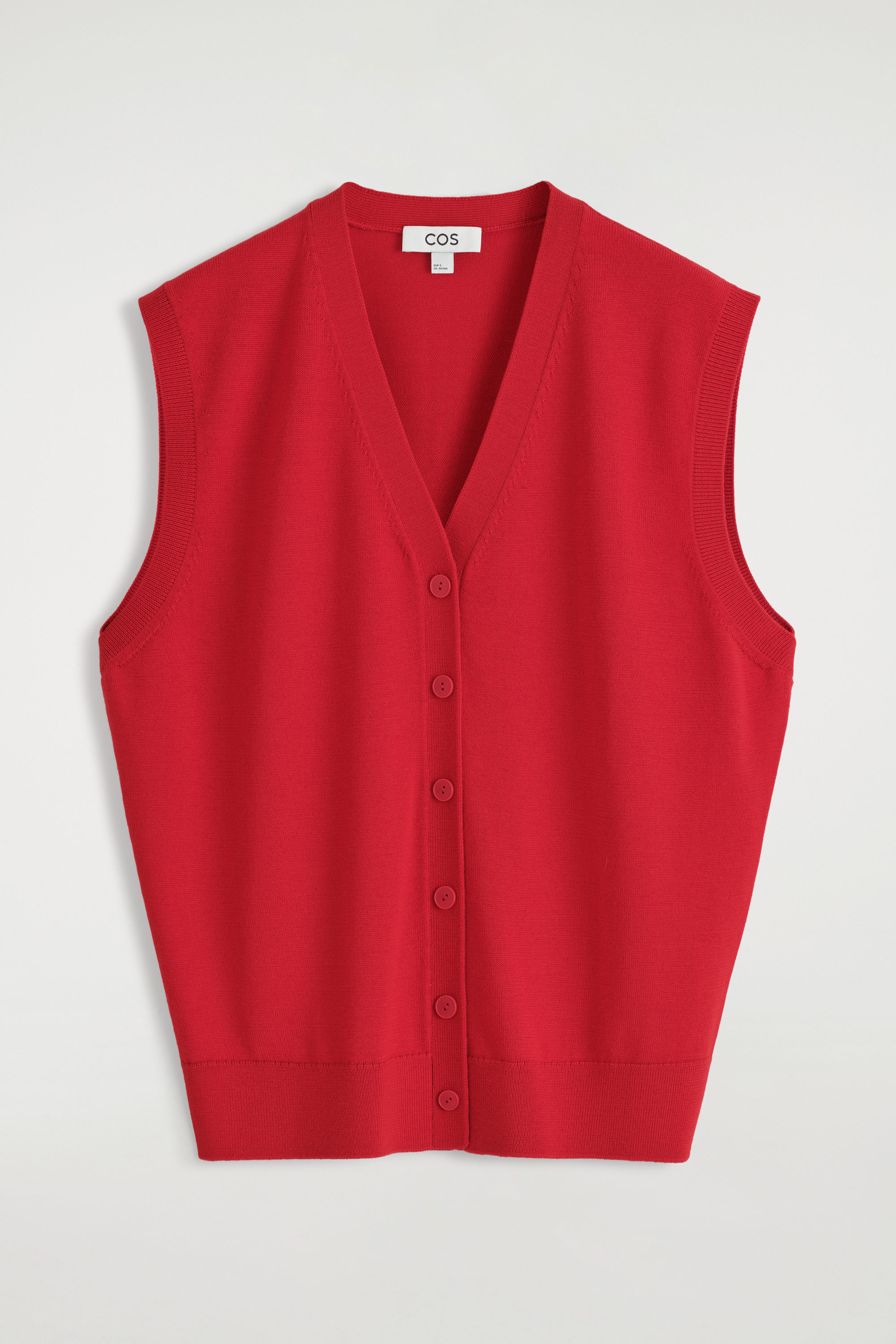 V-NECK MERINO WOOL VEST - RED | COS US
