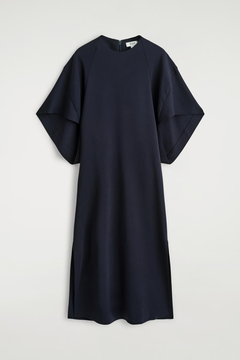 Cos Abito Midi Drappeggiato Lana Dalle Linee Scultoree In Blue