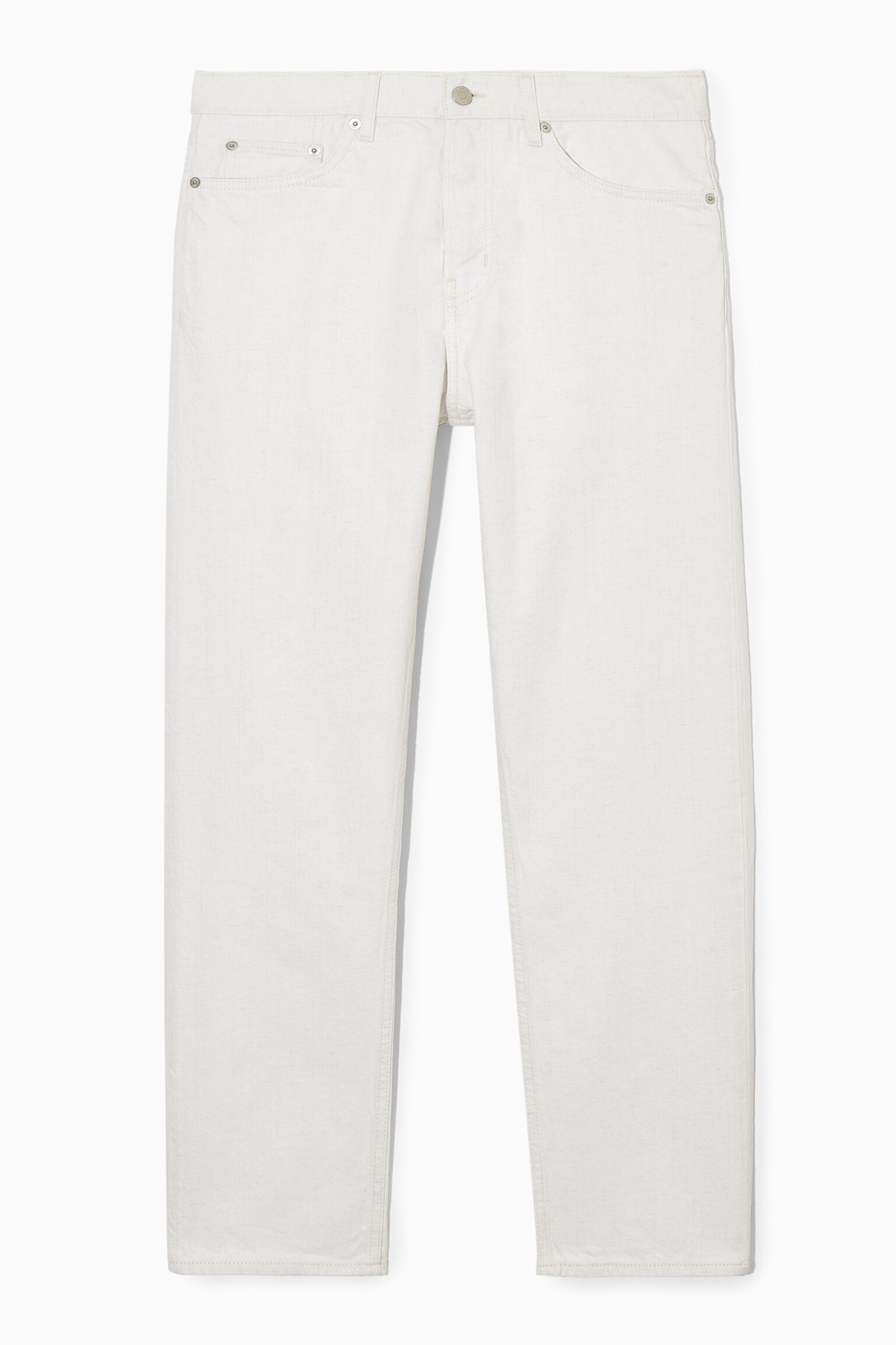 SKIM CROPPED STRAIGHT-LEG JEANS - CREAM